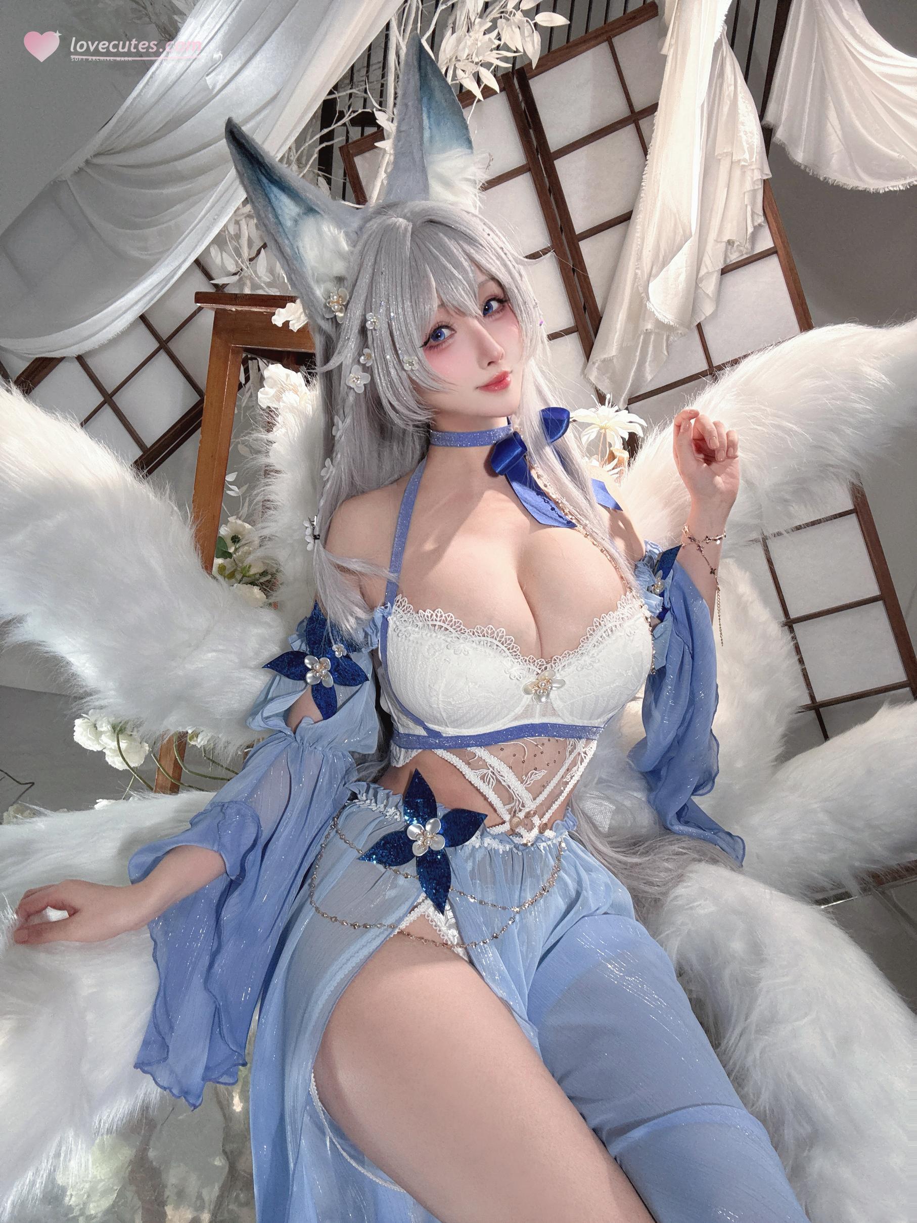 '[cosplay] rioko凉凉子 - 信浓水夏: Tai cáo trắng xanh, ngực đẹp, chân dài - 37P'