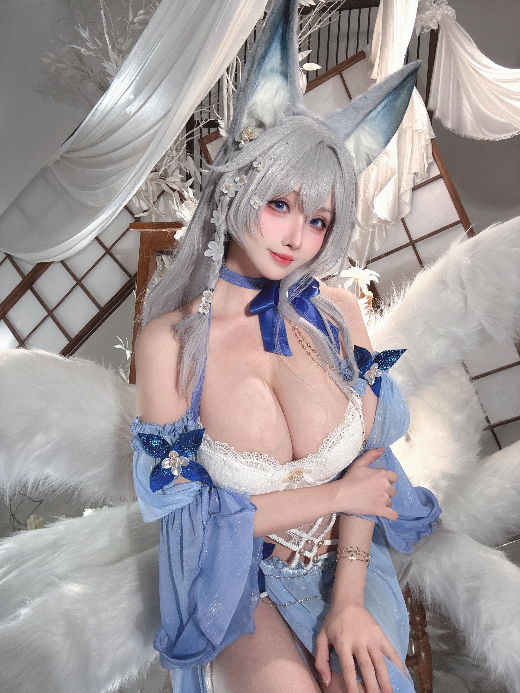 '[cosplay] rioko凉凉子 - 信浓水夏: Tai cáo trắng xanh, ngực đẹp, chân dài - 37P'