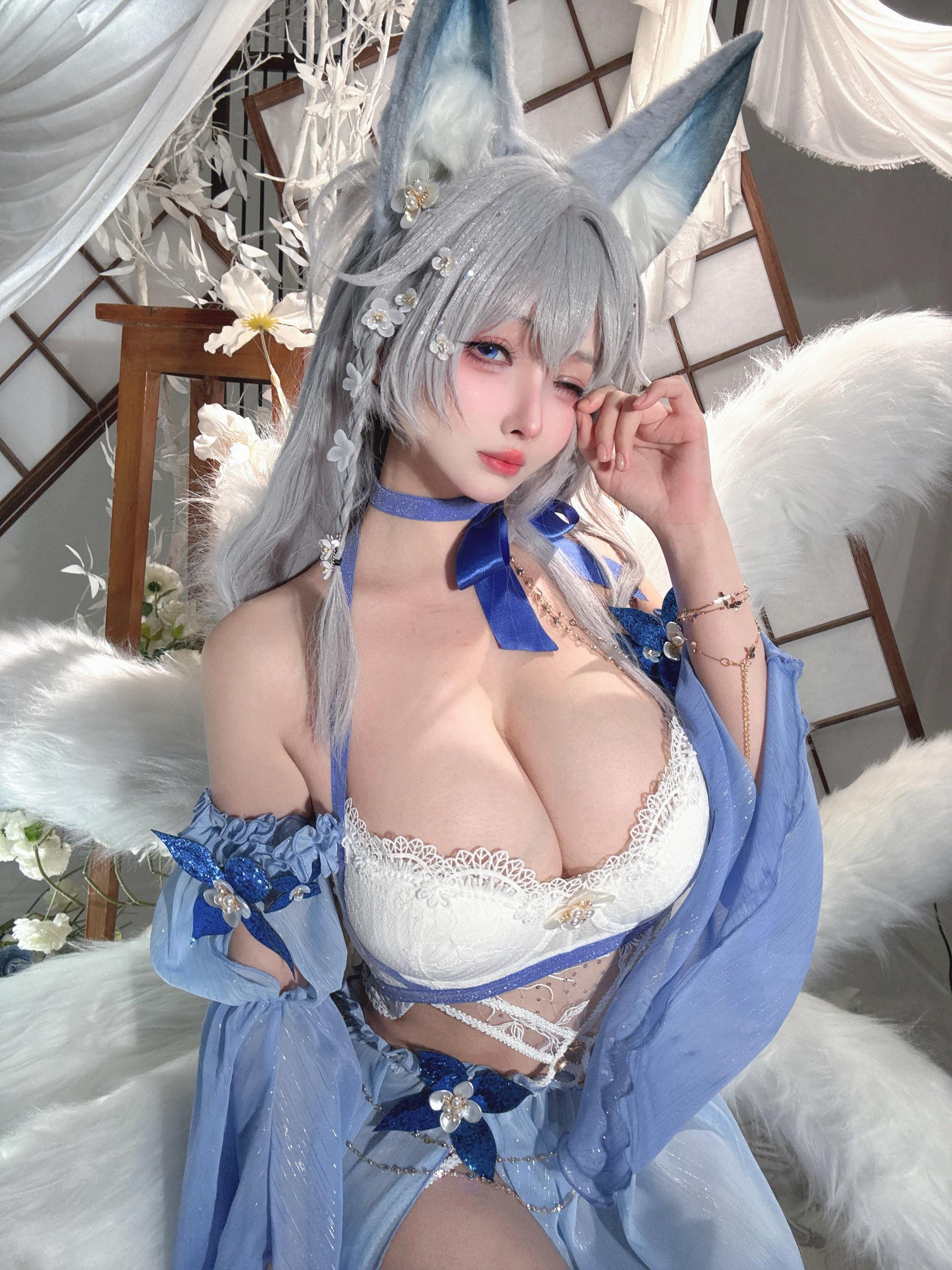 '[cosplay] rioko凉凉子 - 信浓水夏: Tai cáo trắng xanh, ngực đẹp, chân dài - 37P'