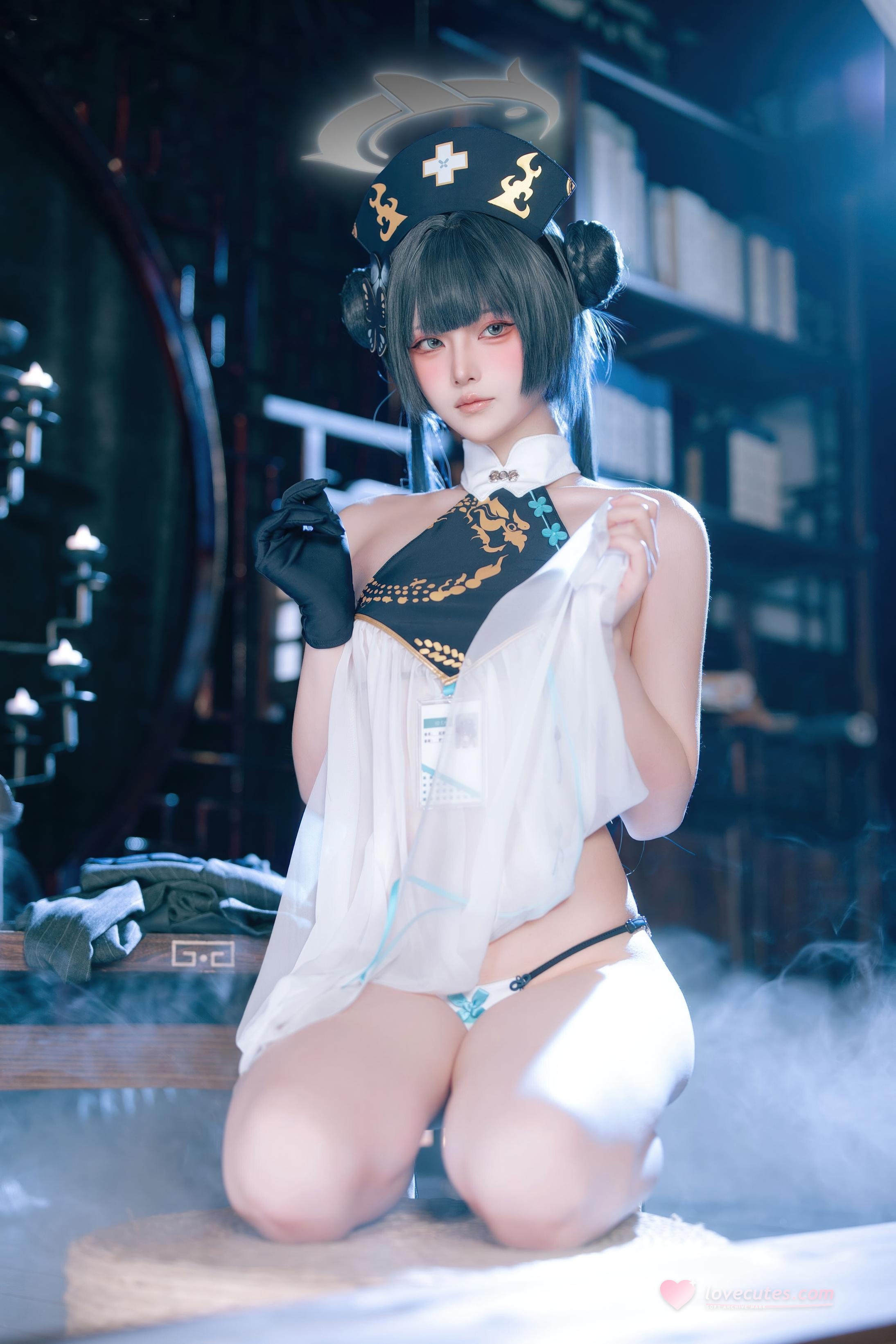 '[cosplay] 屿鱼 - 蔚蓝档案: Nhân vật fanart Fei Sak - Y tá xinh đẹp với chân dài và vòng ba quyến rũ 65P'