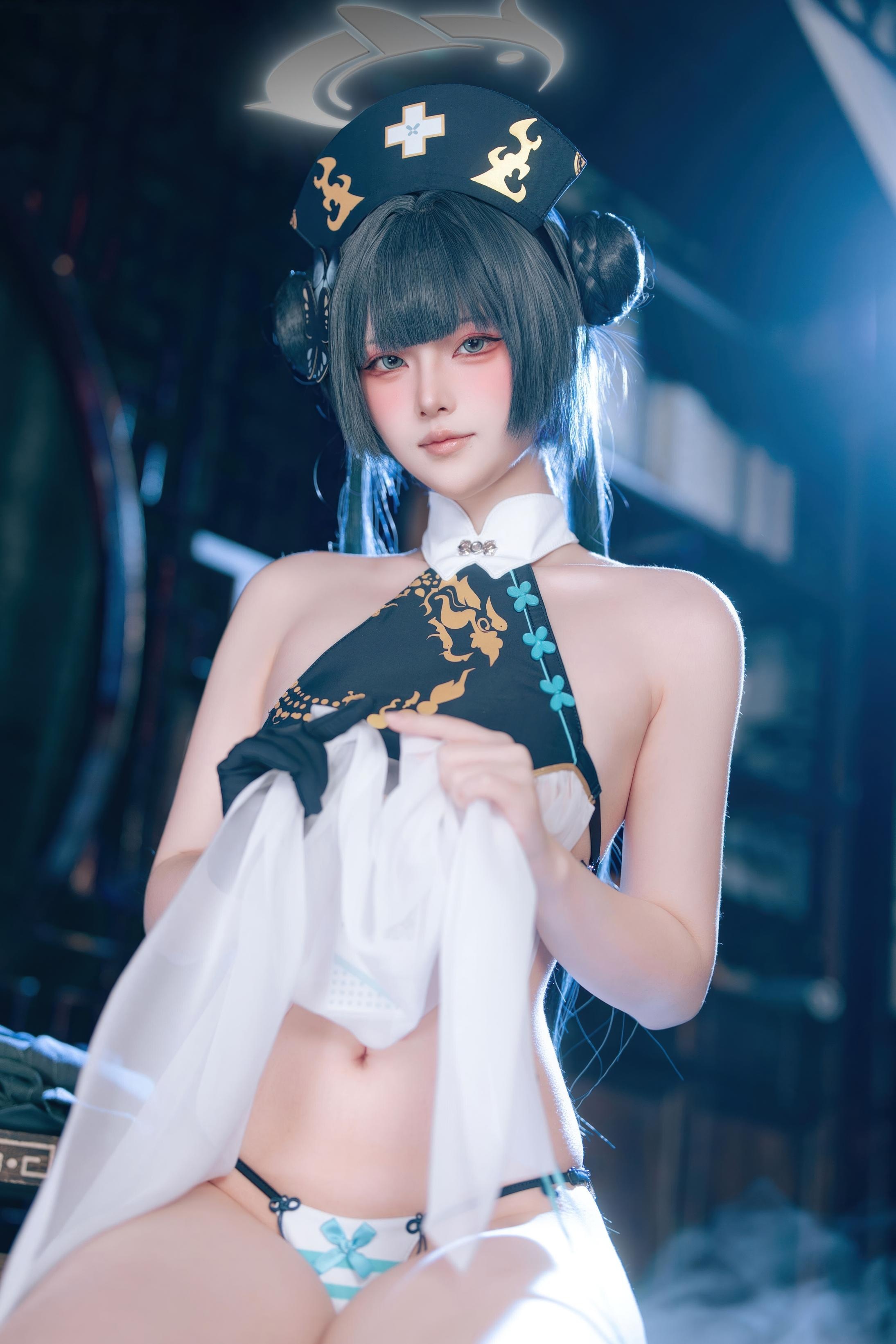 '[cosplay] 屿鱼 - 蔚蓝档案: Nhân vật fanart Fei Sak - Y tá xinh đẹp với chân dài và vòng ba quyến rũ 65P'