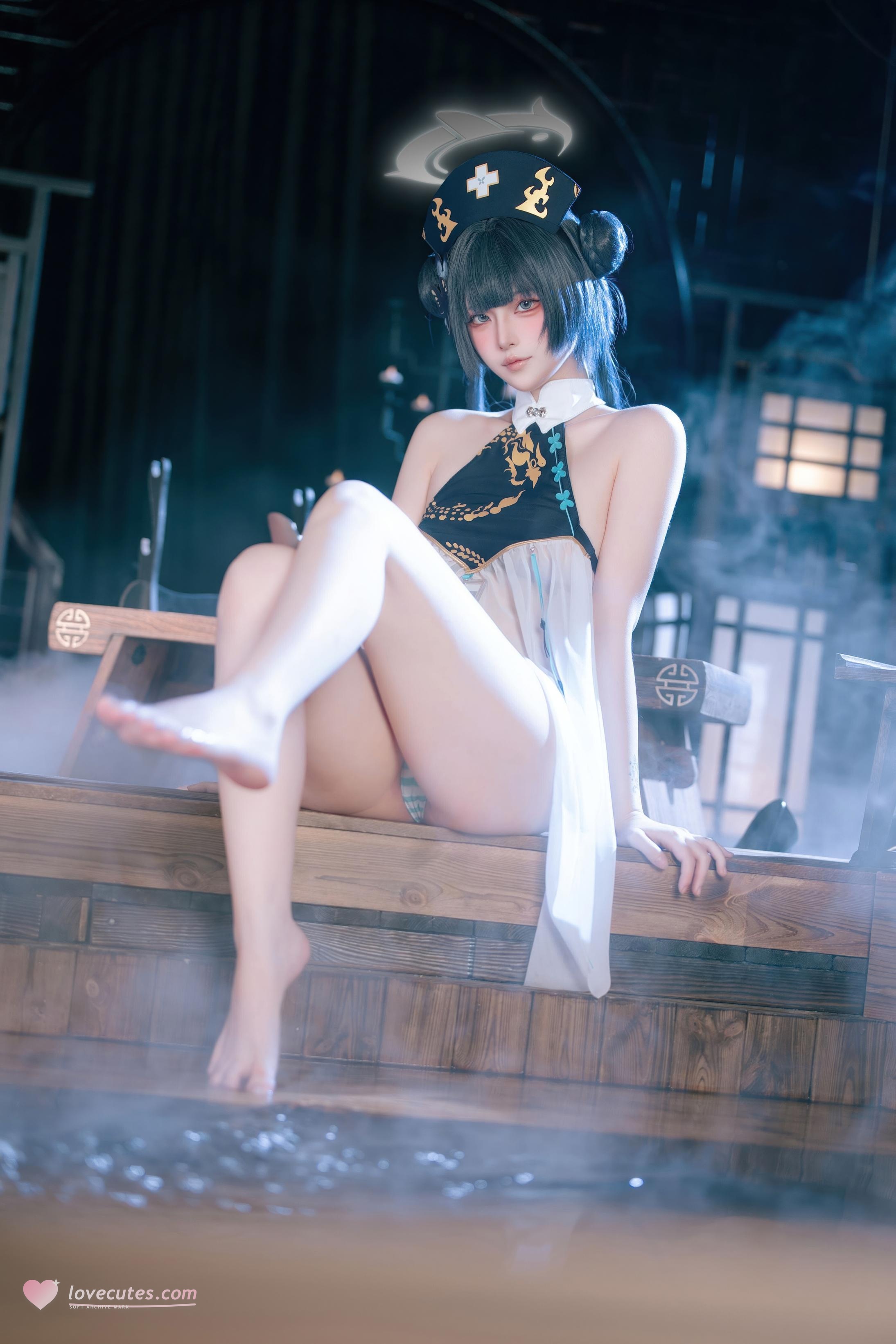 [cosplay] 屿鱼 - 蔚蓝档案 妃咲同人护士：护士装美腿翘臀还原 65P
