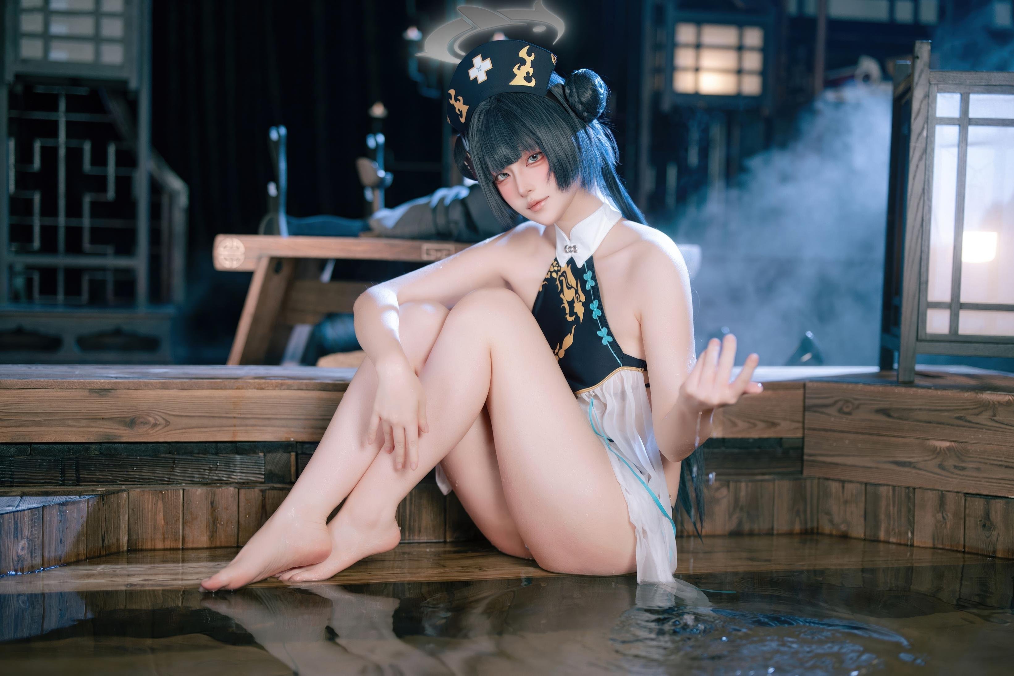 [cosplay] 屿魚 - 蔚藍檔案 妃咲同人護士：護士裝美腿翹臀還原 65P