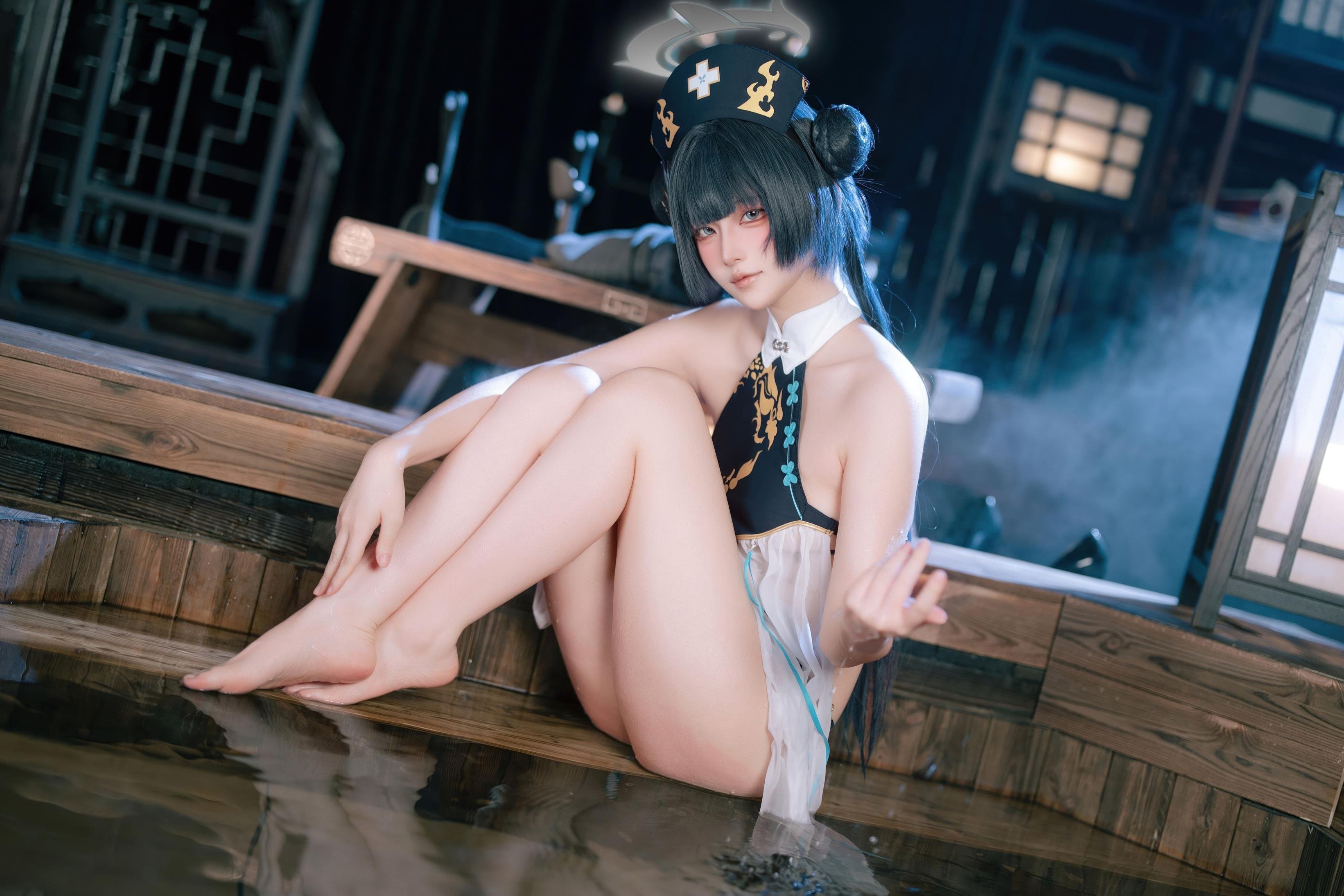 [cosplay] 屿魚 - 蔚藍檔案 妃咲同人護士：護士裝美腿翹臀還原 65P