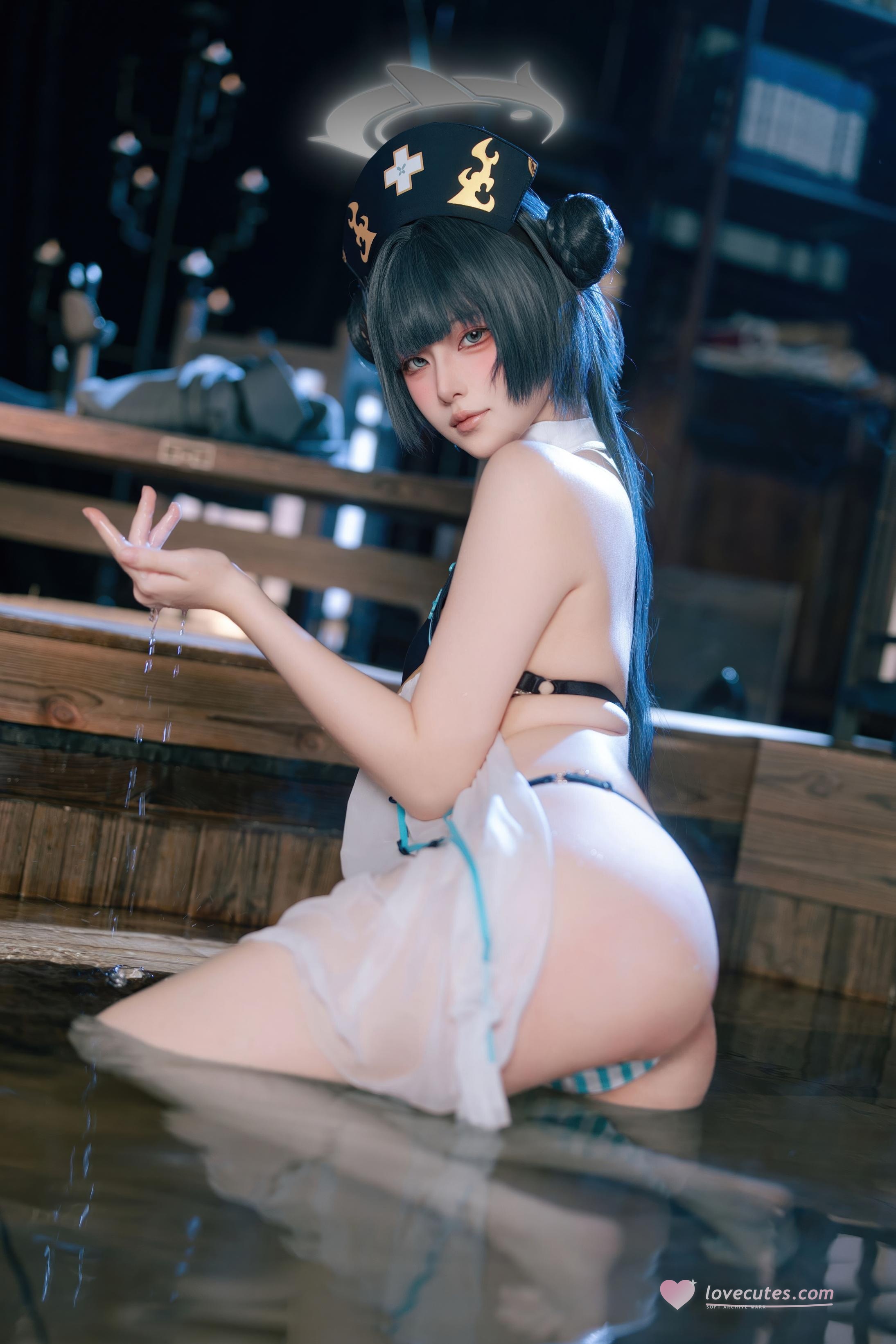 [cosplay] 屿魚 - 蔚藍檔案 妃咲同人護士：護士裝美腿翹臀還原 65P