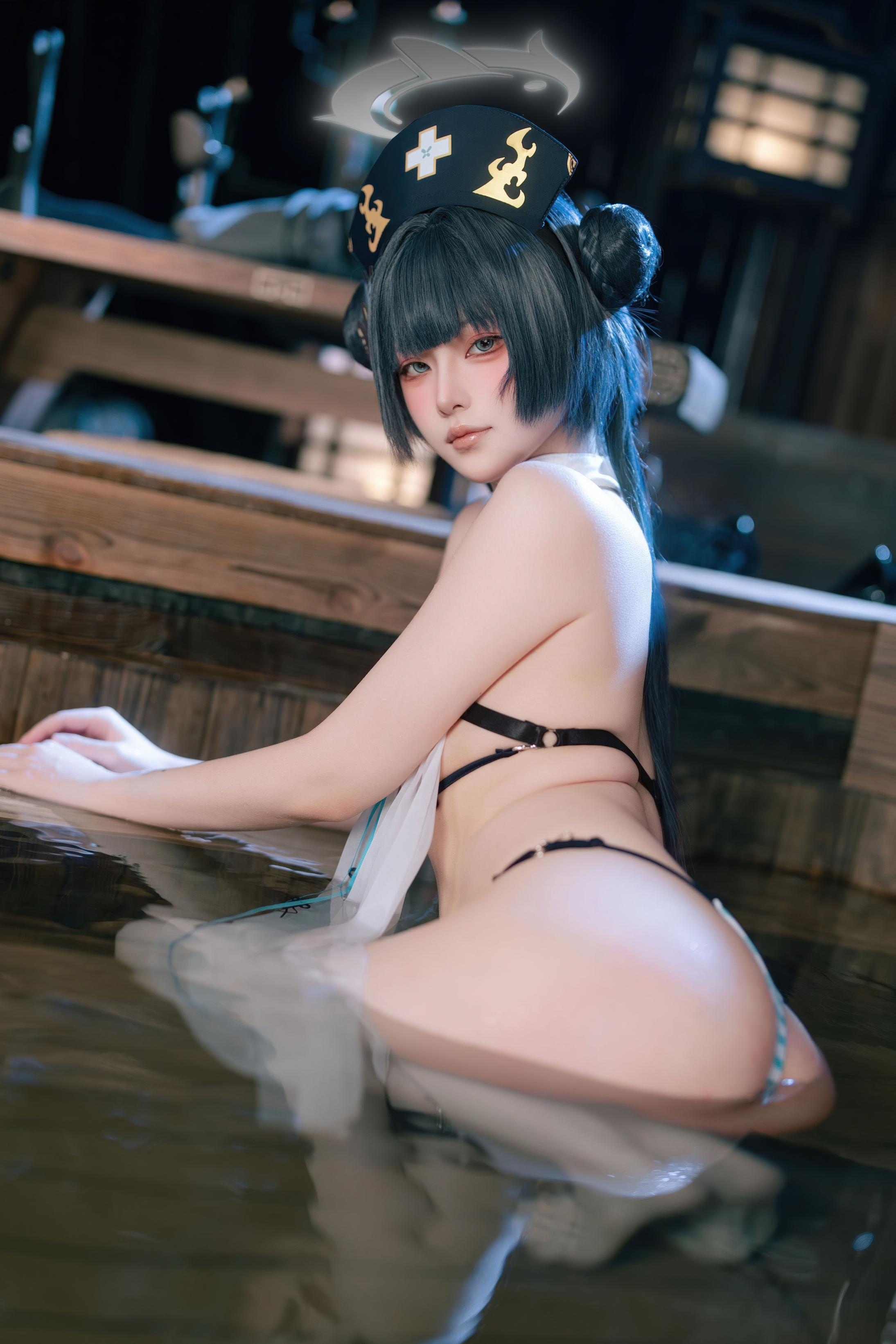 [cosplay] 屿魚 - 蔚藍檔案 妃咲同人護士：護士裝美腿翹臀還原 65P