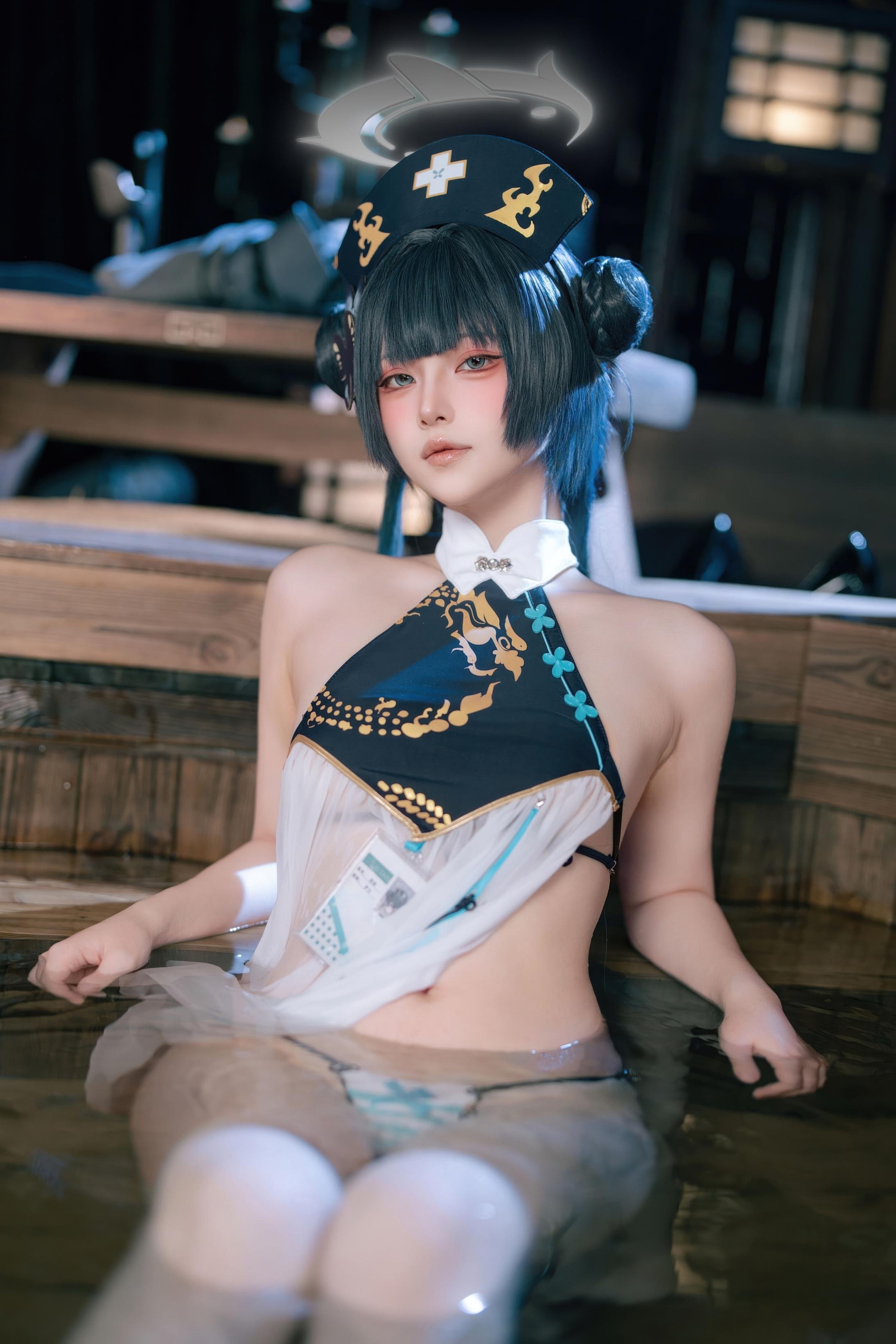 [cosplay] 屿鱼 - 蔚蓝档案 妃咲同人护士：护士装美腿翘臀还原 65P