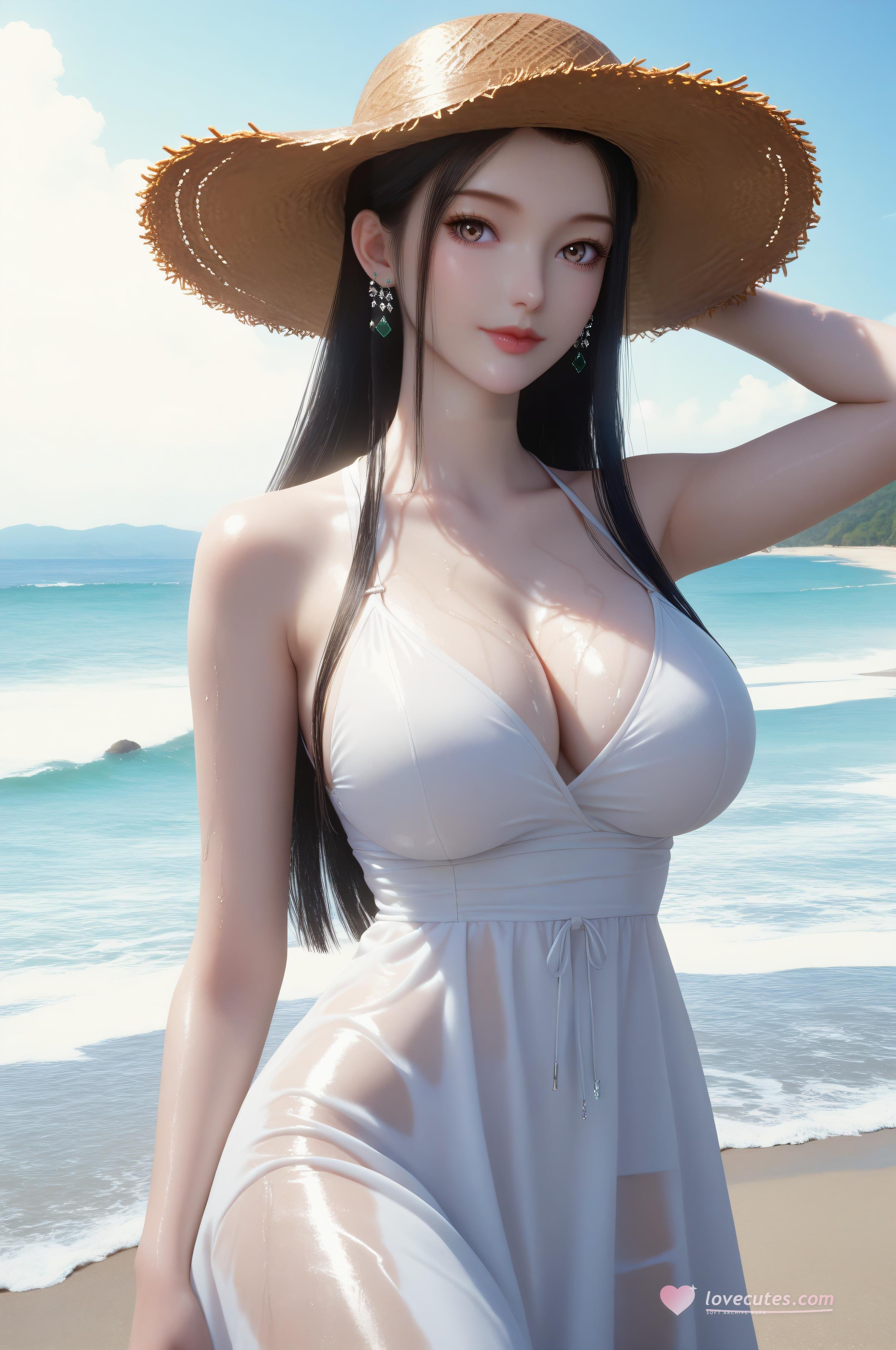 AI生成アニメ少女 - 神国之上 陆嫁嫁：ビーチリゾートの巨乳美脚 91P