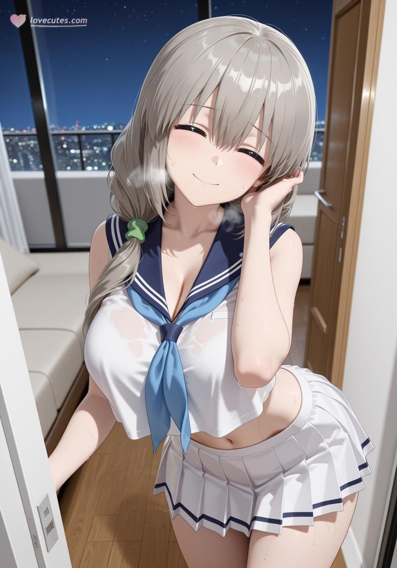 AI 生成的動漫女孩 - 蘇可萘：學生裝臥室巨乳誘惑 142P