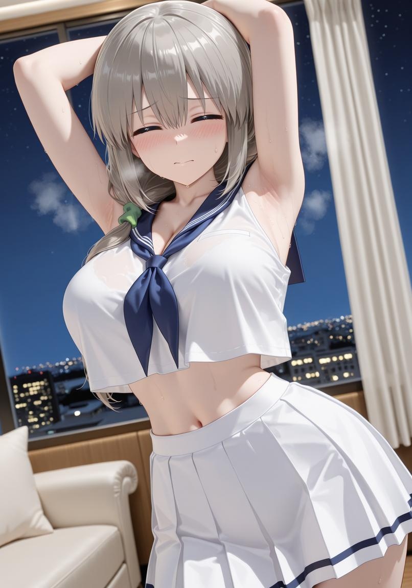 Cô Gái Anime Tạo Ra Bằng AI - 苏可萘: Quyến Rũ Ngực Khủng Trong Bộ Đồng Phục Học Sinh 142P