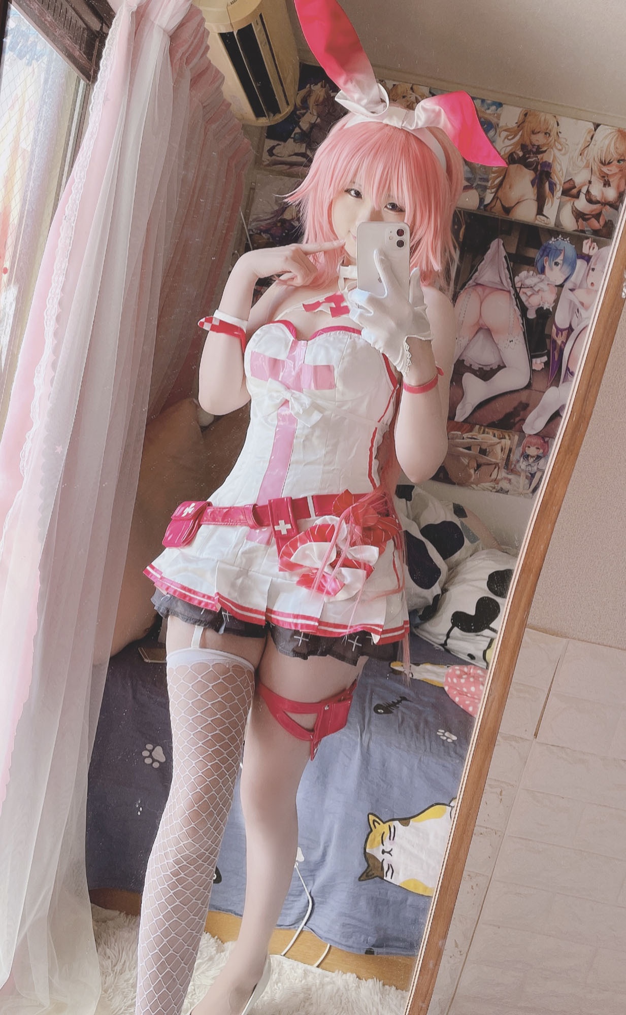 [cosplay] 습댕댕 - 야에 사쿠라：간호사 핑크 토끼 노출 대범한 리얼리즘 복원 22P1V