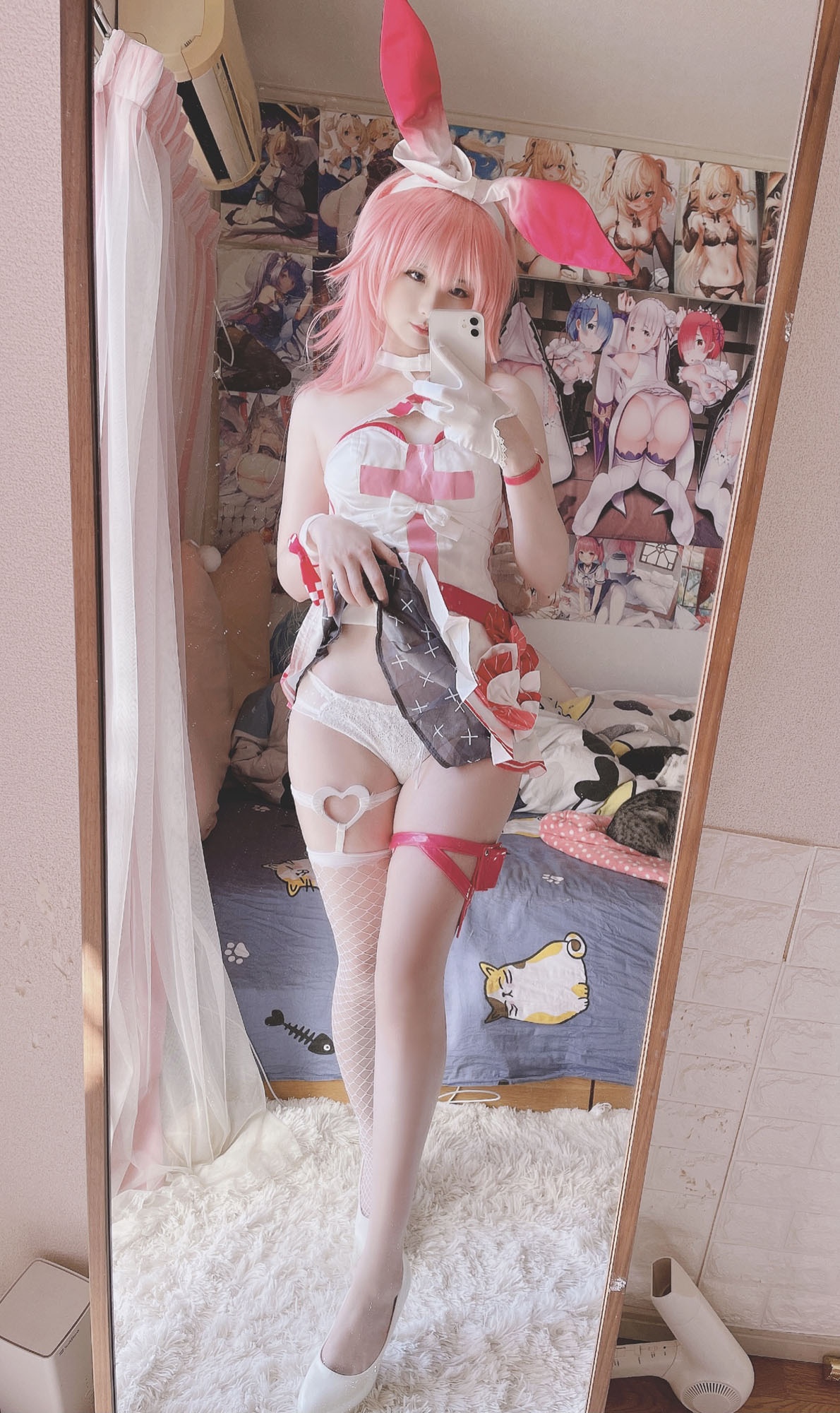 [cosplay] 습댕댕 - 야에 사쿠라：간호사 핑크 토끼 노출 대범한 리얼리즘 복원 22P1V