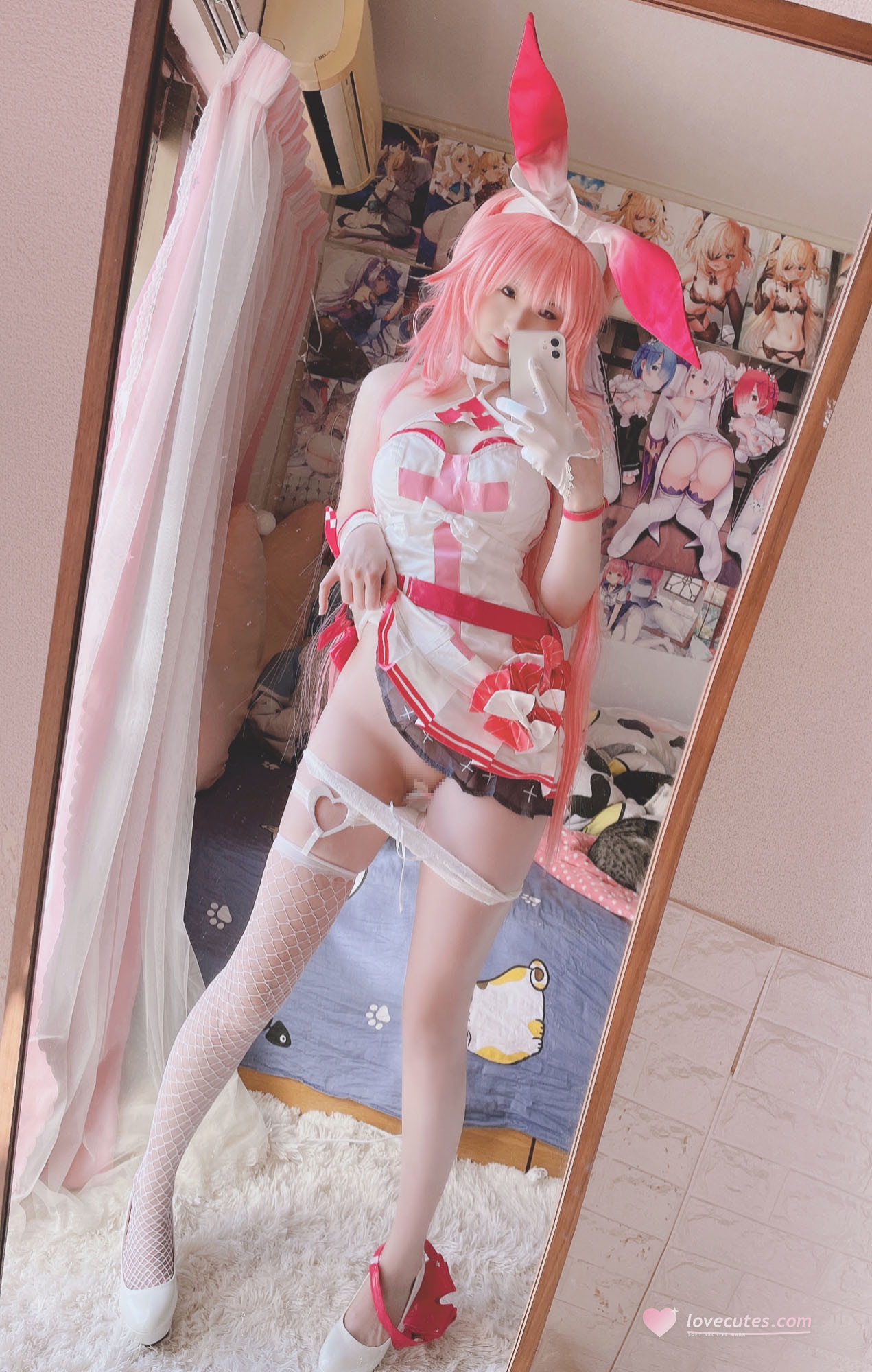 [cosplay] 习呆呆 - 八重樱：护士粉兔露点大尺度还原 22P1V