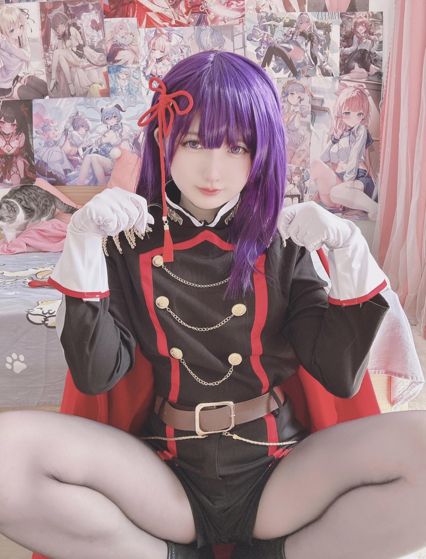 [cosplay] 习呆呆 - Shancheng Love: Black and Red Uniform, Nipple Exposure, High-Detail Recreation 22P1V