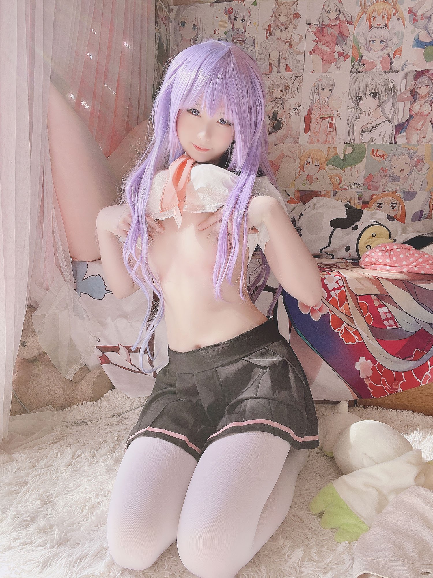 [cosplay] 习呆呆 - Azur Lane Unicorn: White Stockings Nipple Exposure Large-Scale Recreation 22P2V