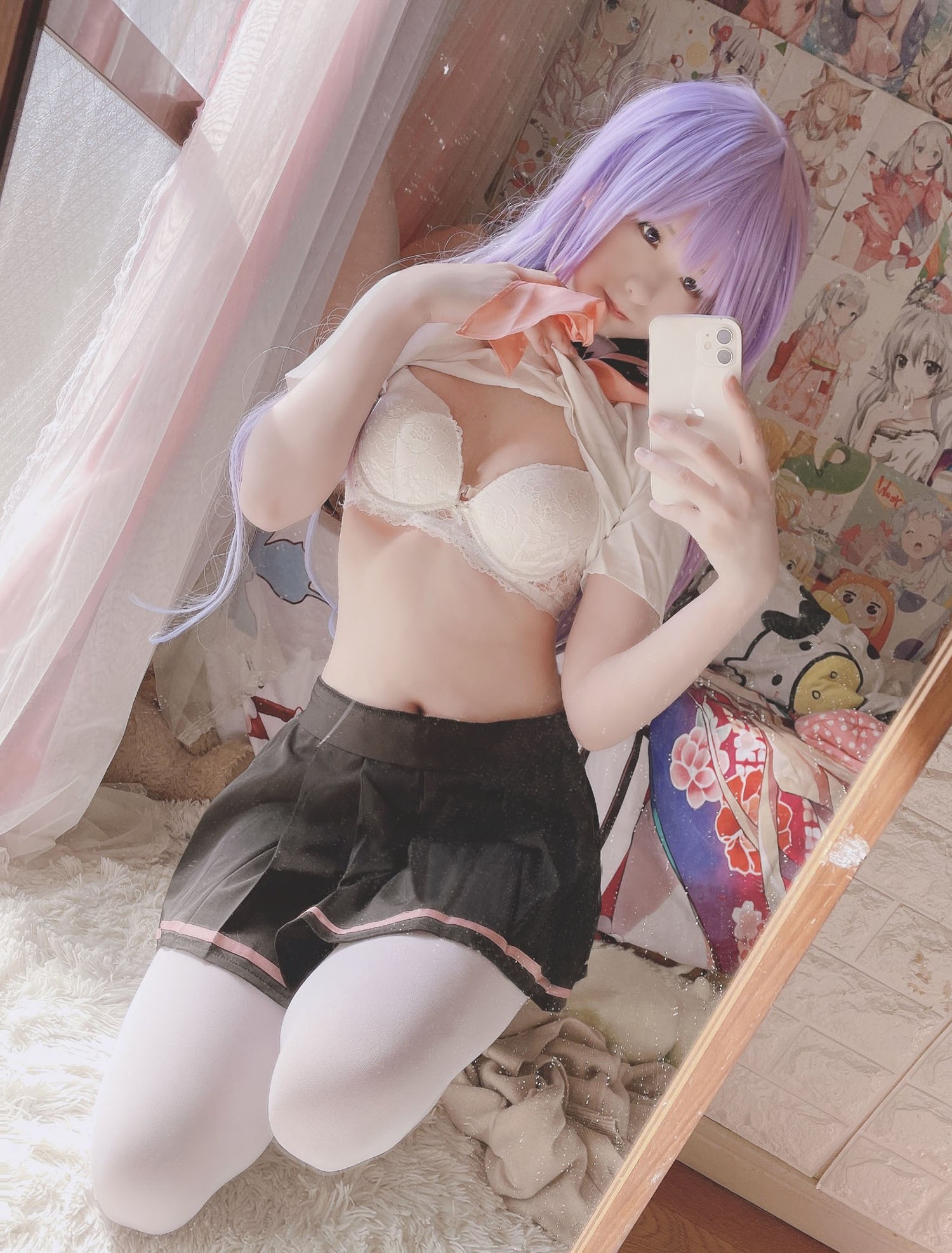 [cosplay] 习呆呆 - Azur Lane Unicorn: White Stockings Nipple Exposure Large-Scale Recreation 22P2V