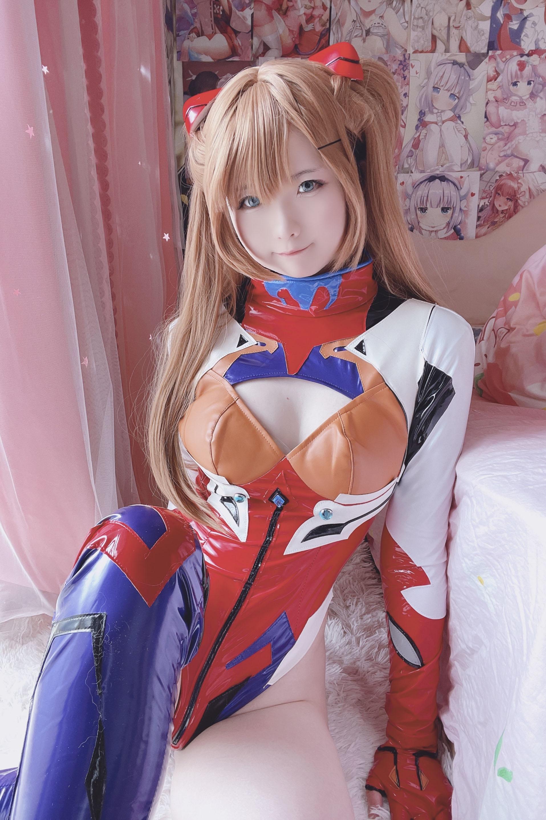 [cosplay] 习呆呆 - EVA 明日香戦闘服：タイトな戦闘服 巨乳 大胆な再現 16P1V