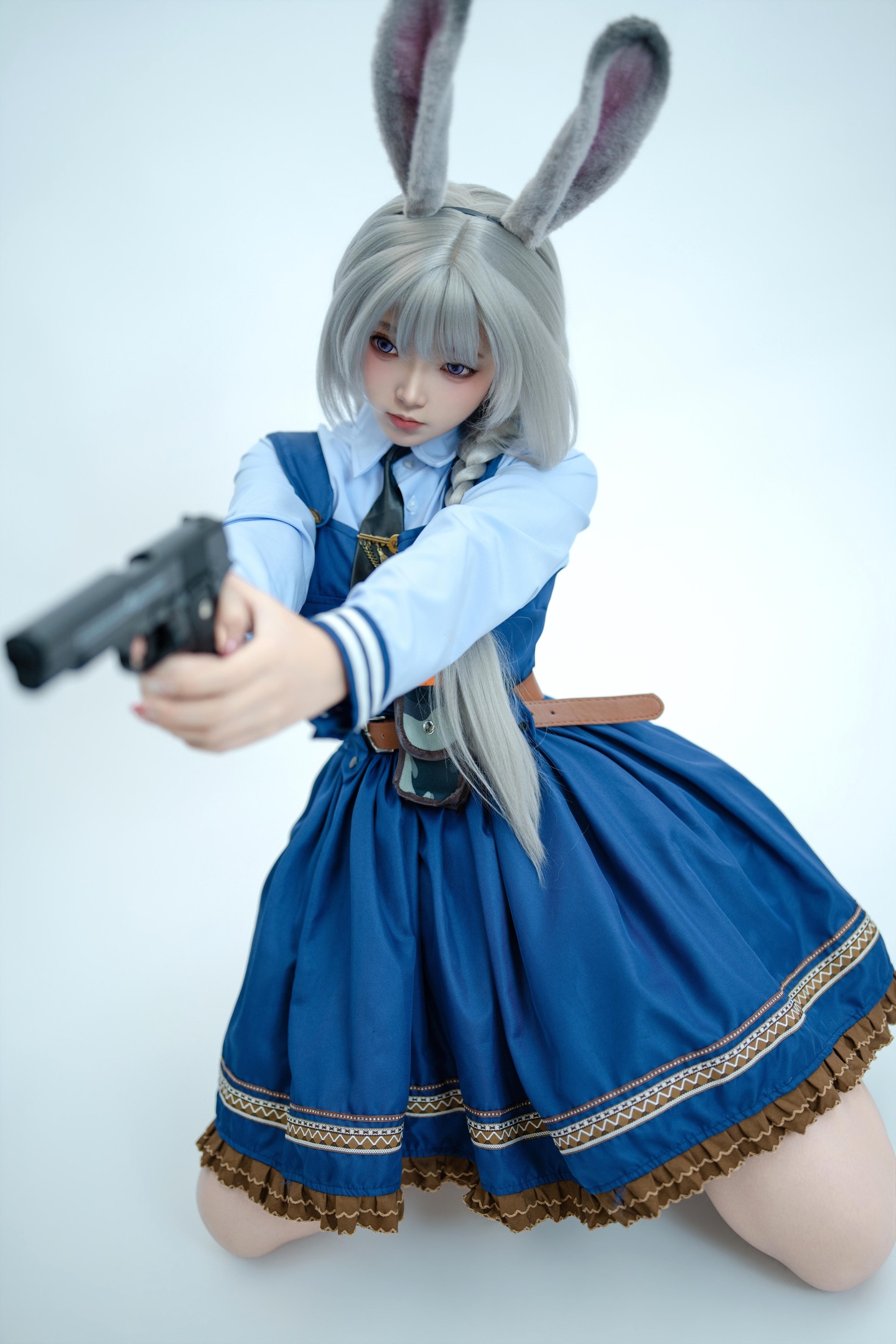 [cosplay] Bangni邦尼 - 兔子警官：藍制服兔耳警官 高叉系帶大尺度 72P8V