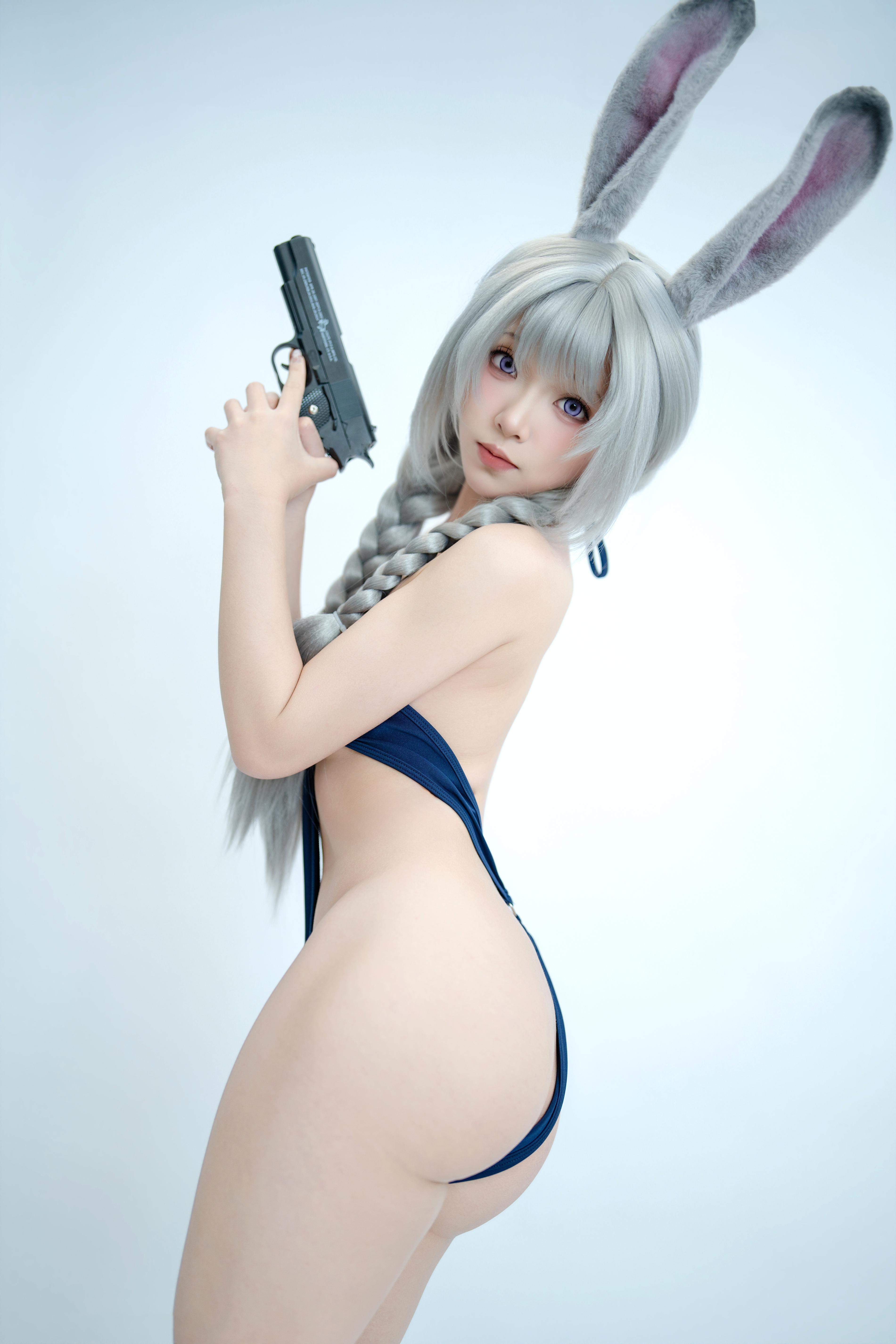[cosplay] Bangni邦尼 - 兔子警官：藍制服兔耳警官 高叉系帶大尺度 72P8V