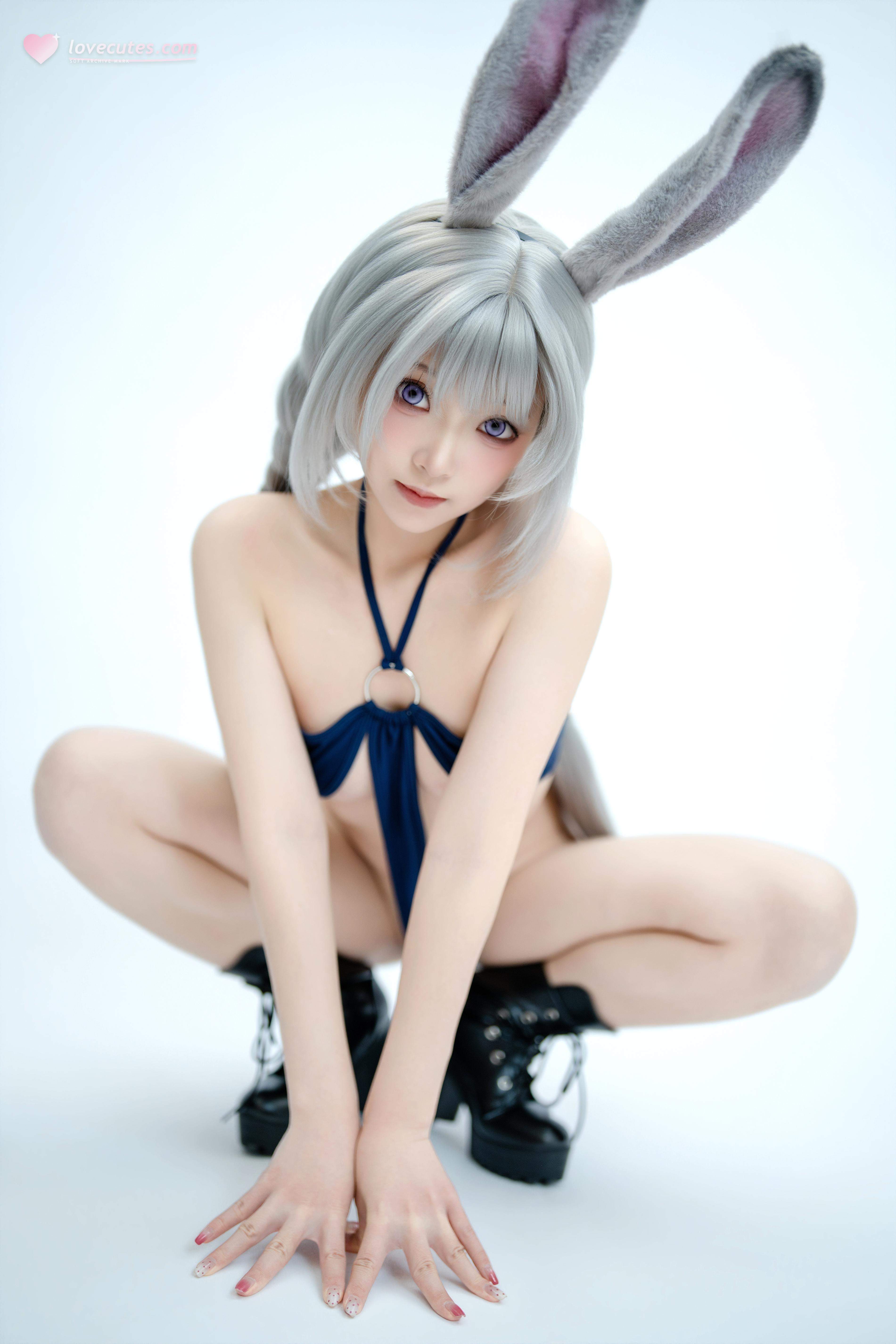 [cosplay] Bangni邦尼 - 兔子警官：藍制服兔耳警官 高叉系帶大尺度 72P8V