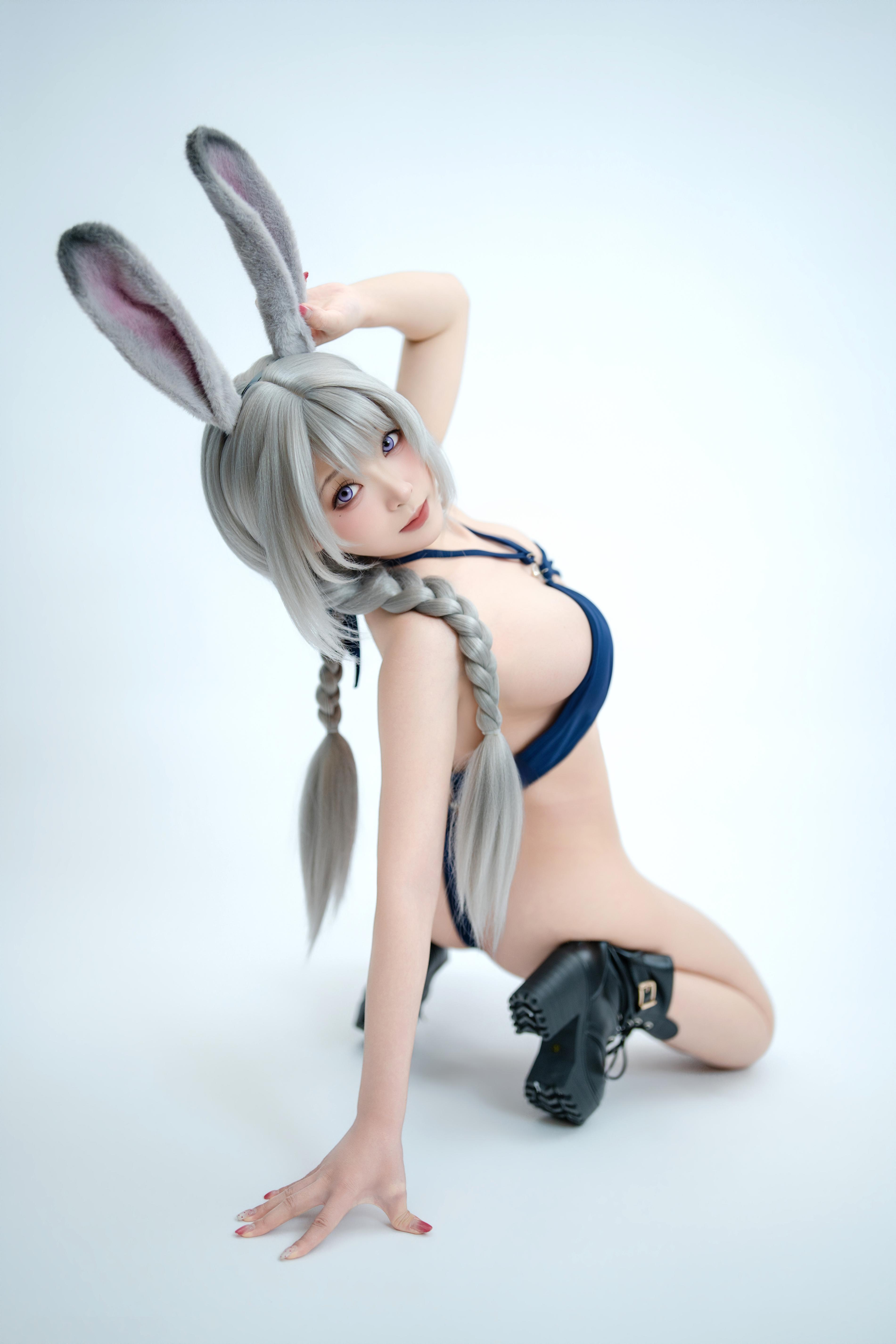 [cosplay] Bangni邦尼 - 兔子警官：藍制服兔耳警官 高叉系帶大尺度 72P8V