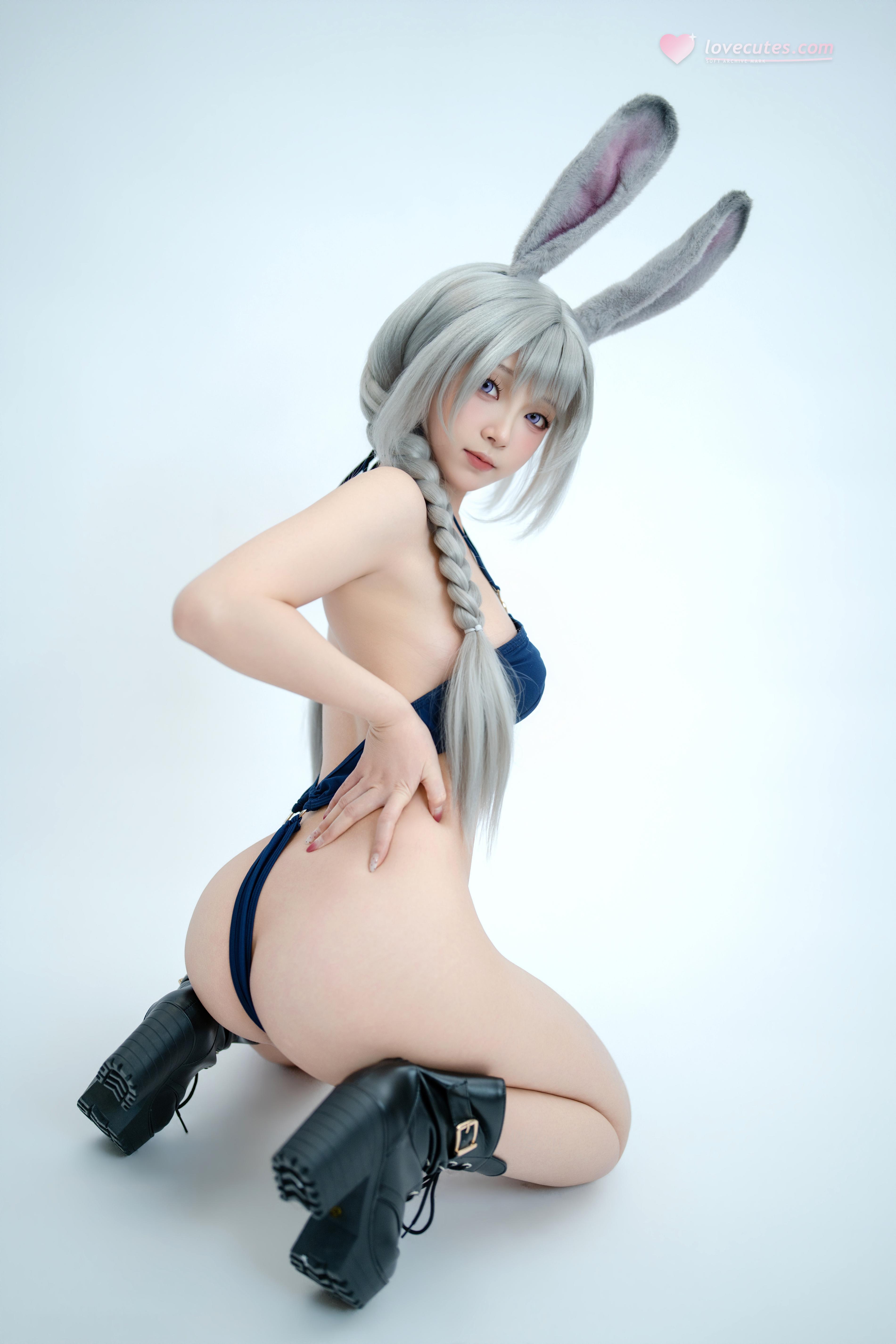 [cosplay] Bangni邦尼 - 兔子警官：藍制服兔耳警官 高叉系帶大尺度 72P8V
