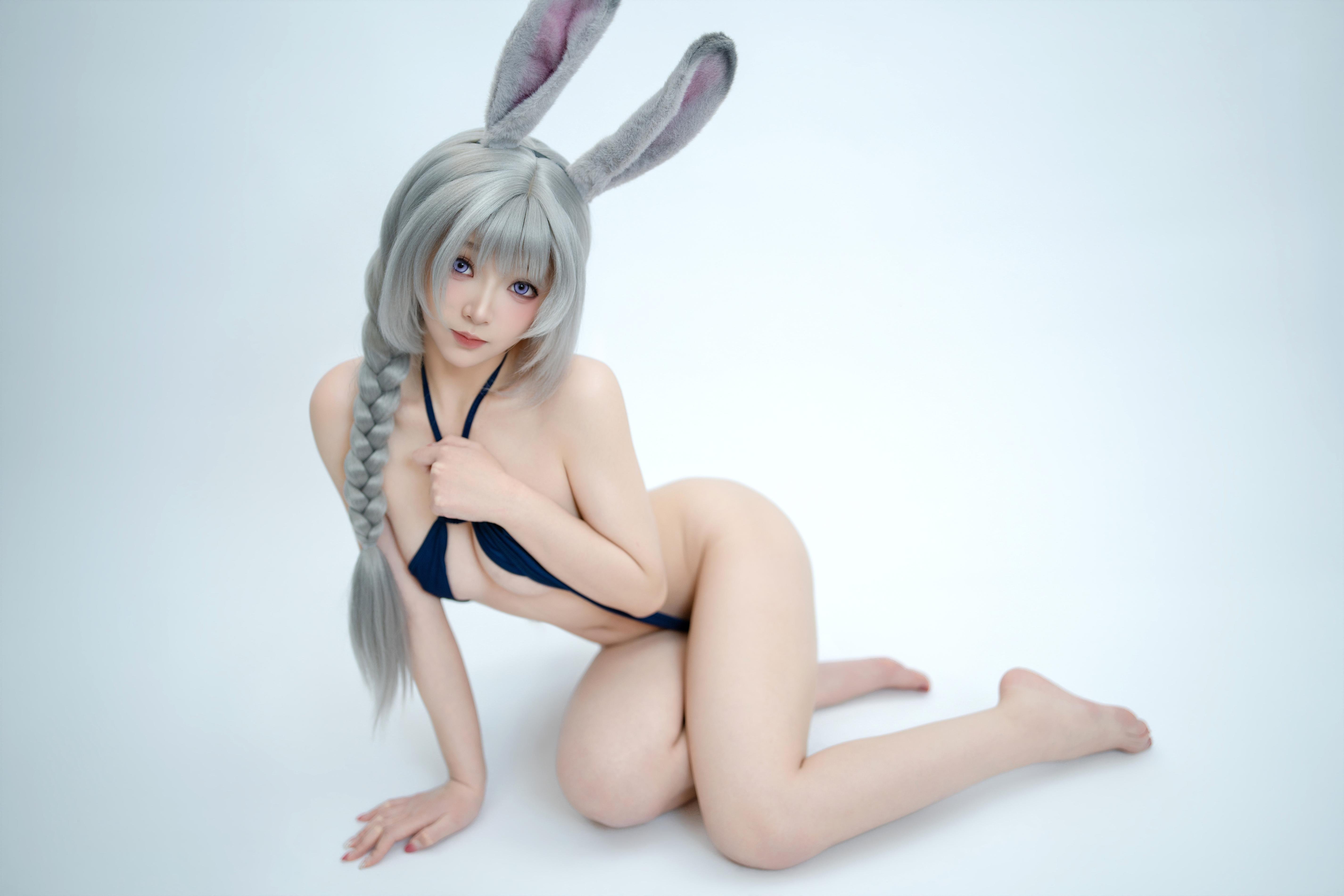 [cosplay] Bangni邦尼 - 兔子警官：藍制服兔耳警官 高叉系帶大尺度 72P8V
