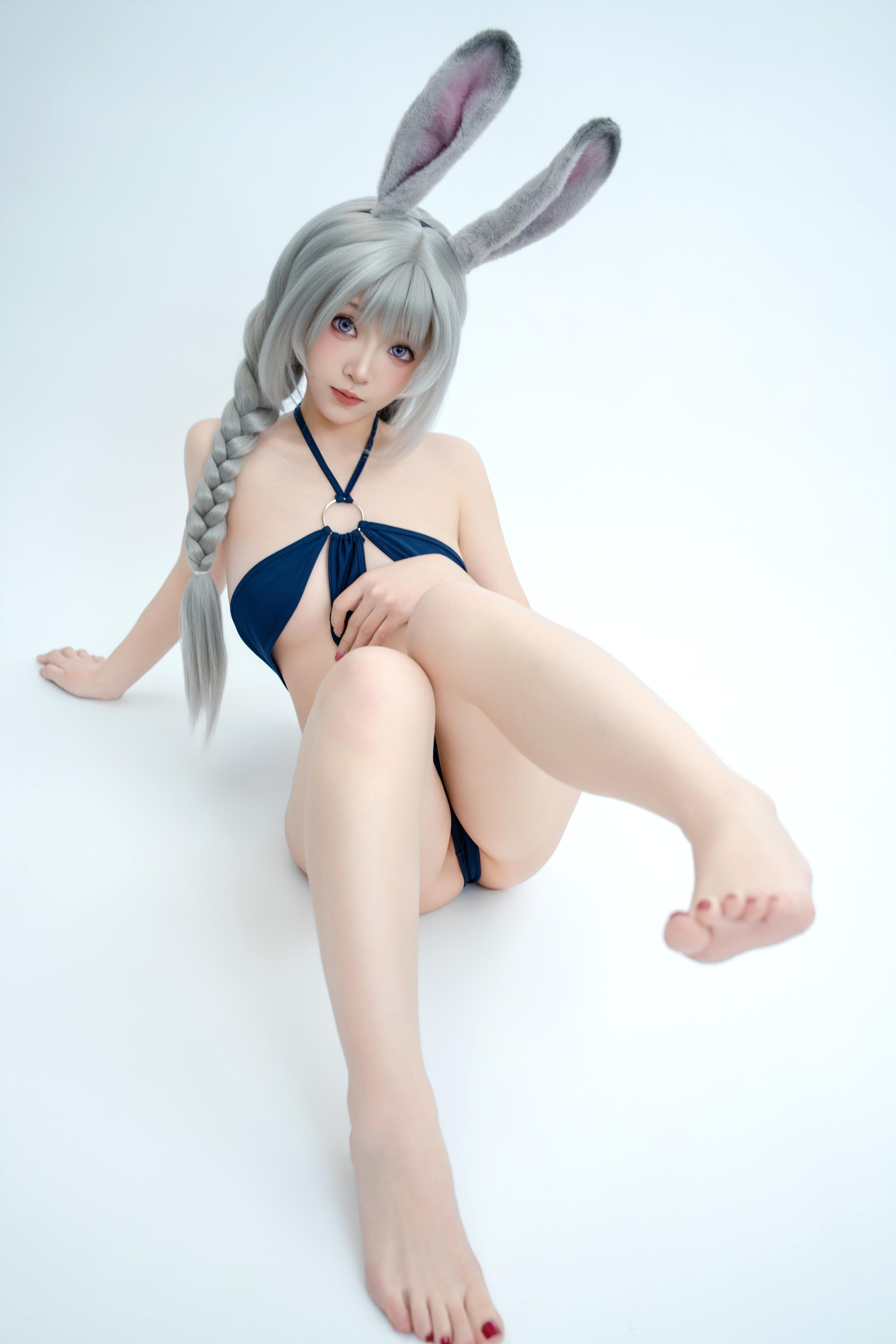 [cosplay] Bangni邦尼 - 兔子警官：藍制服兔耳警官 高叉系帶大尺度 72P8V