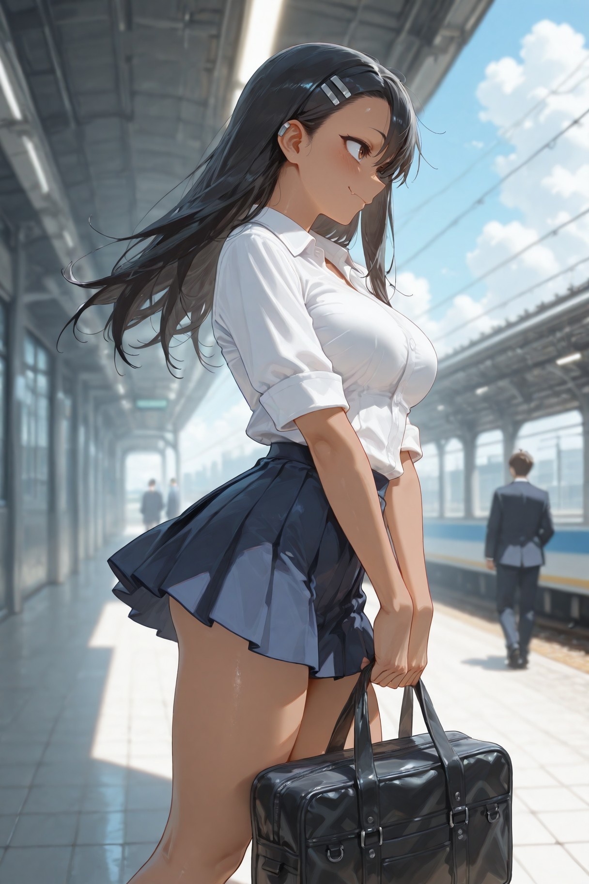 AI 생성 애니메이션 소녀 - 不要欺负我, 장조 동급생 장조 아사세: 학생복에 젖은 모습 415P