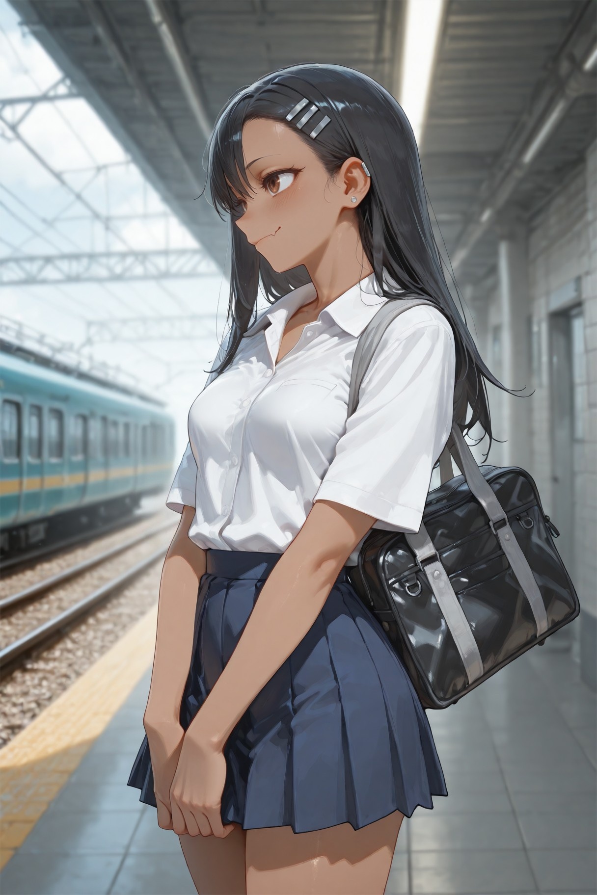 AI Generated Anime Girl - Don't Bully Me, Nagatoro: Nagatoro Aise in Wet School Uniform 415P