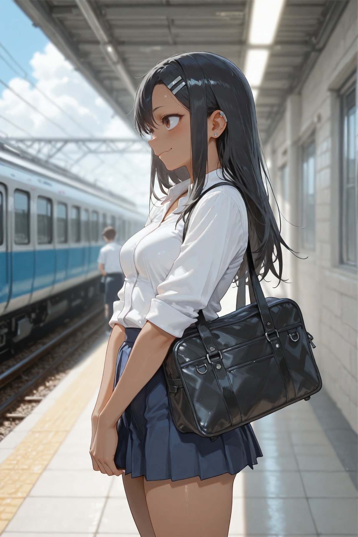 AI Generated Anime Girl - Don't Bully Me, Nagatoro: Nagatoro Aise in Wet School Uniform 415P