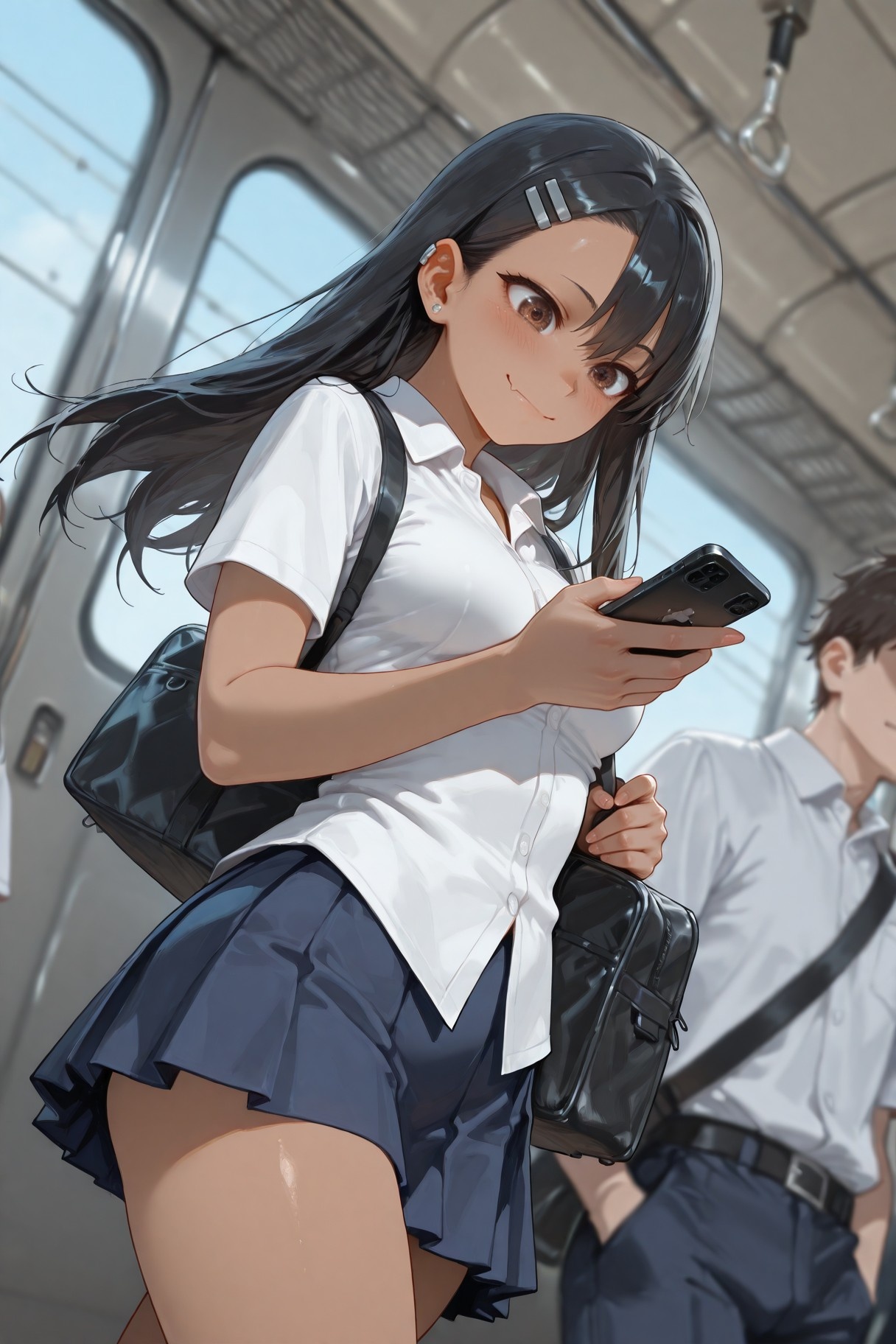 AI Generated Anime Girl - Don't Bully Me, Nagatoro: Nagatoro Aise in Wet School Uniform 415P