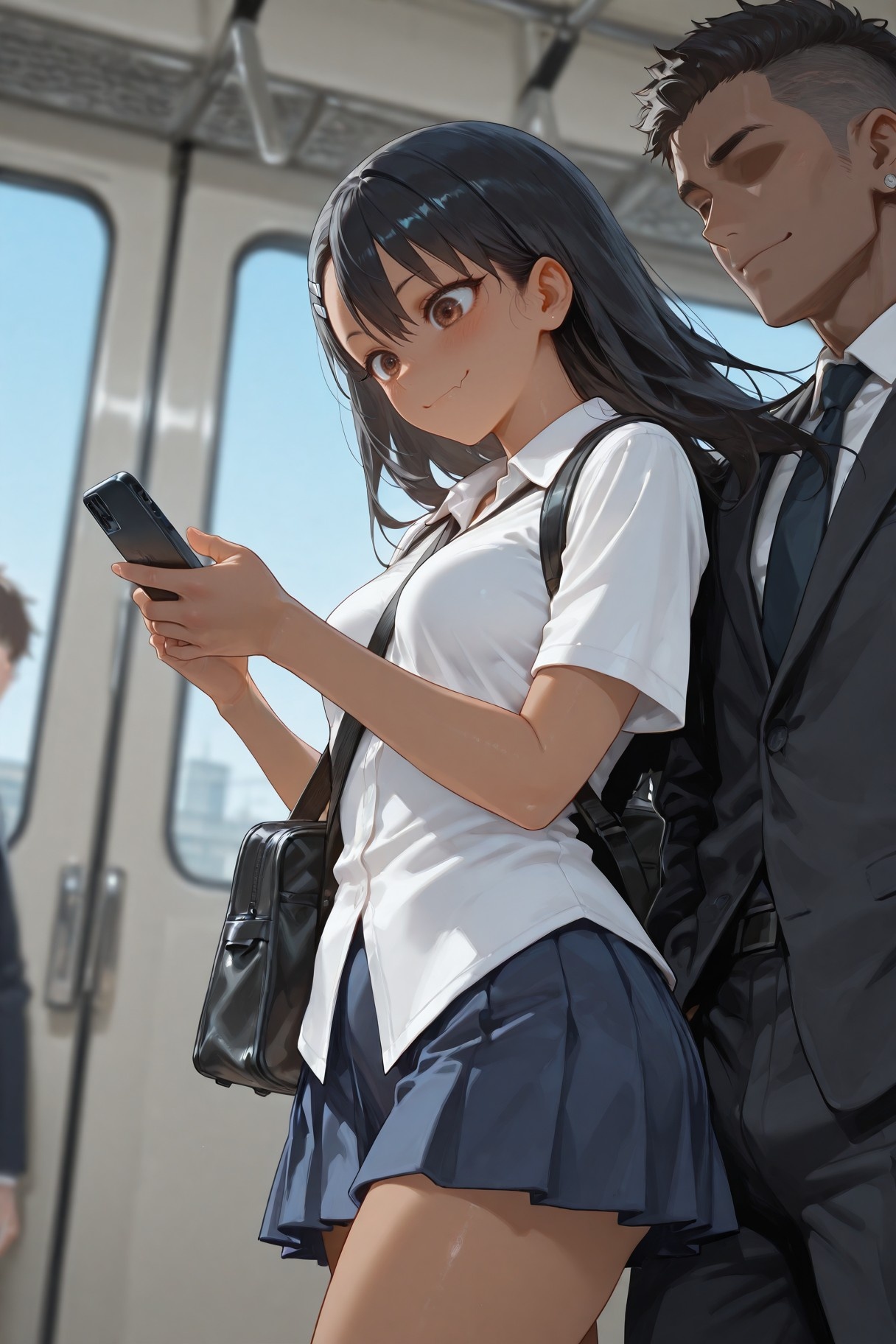 AI Generated Anime Girl - Don't Bully Me, Nagatoro: Nagatoro Aise in Wet School Uniform 415P