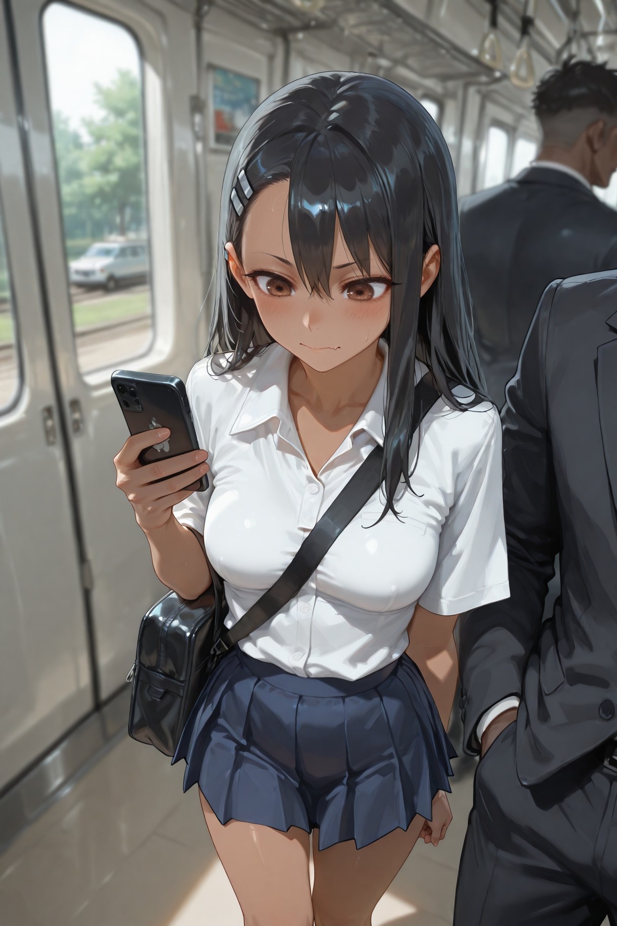 AI Generated Anime Girl - Don't Bully Me, Nagatoro: Nagatoro Aise in Wet School Uniform 415P