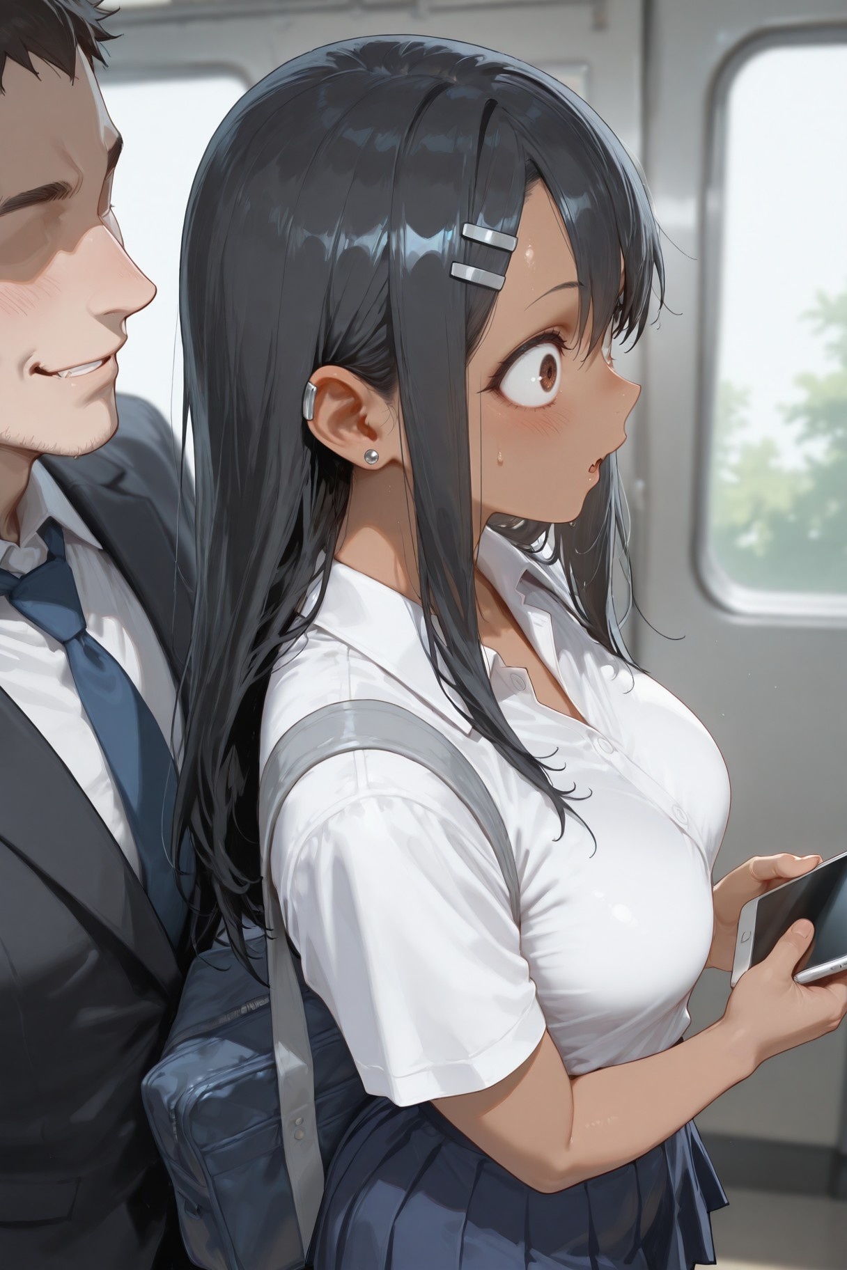 AI Generated Anime Girl - 不要欺负我，长瀞同学 长瀞早濑：学生装湿身露穴 415P