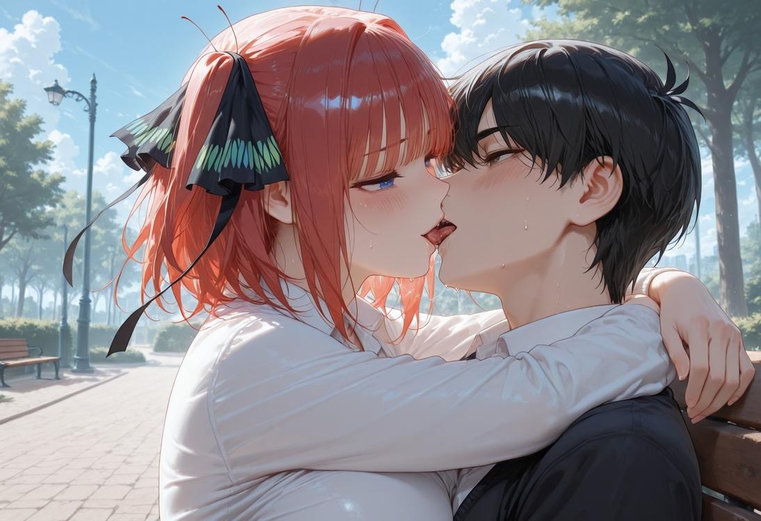 AI สร้างสาวอนิเมะ - 五等分的新娘 中野二乃 痴汉列车：蕾丝内衣学生装 325P