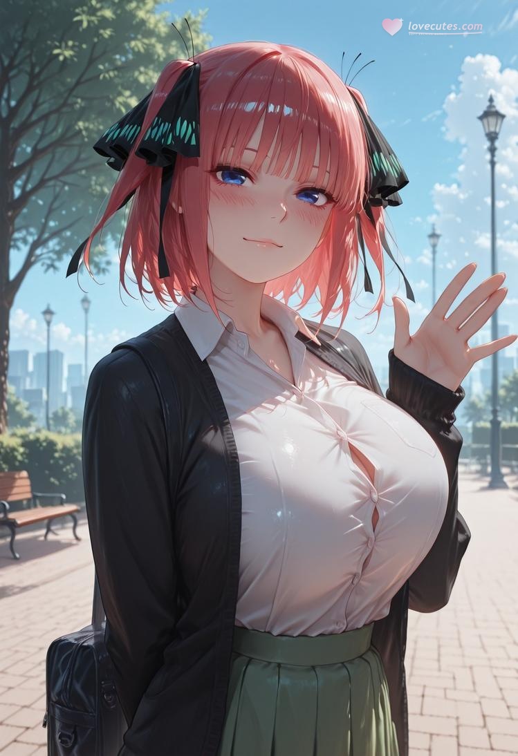 AI สร้างสาวอนิเมะ - 五等分的新娘 中野二乃 痴汉列车：蕾丝内衣学生装 325P