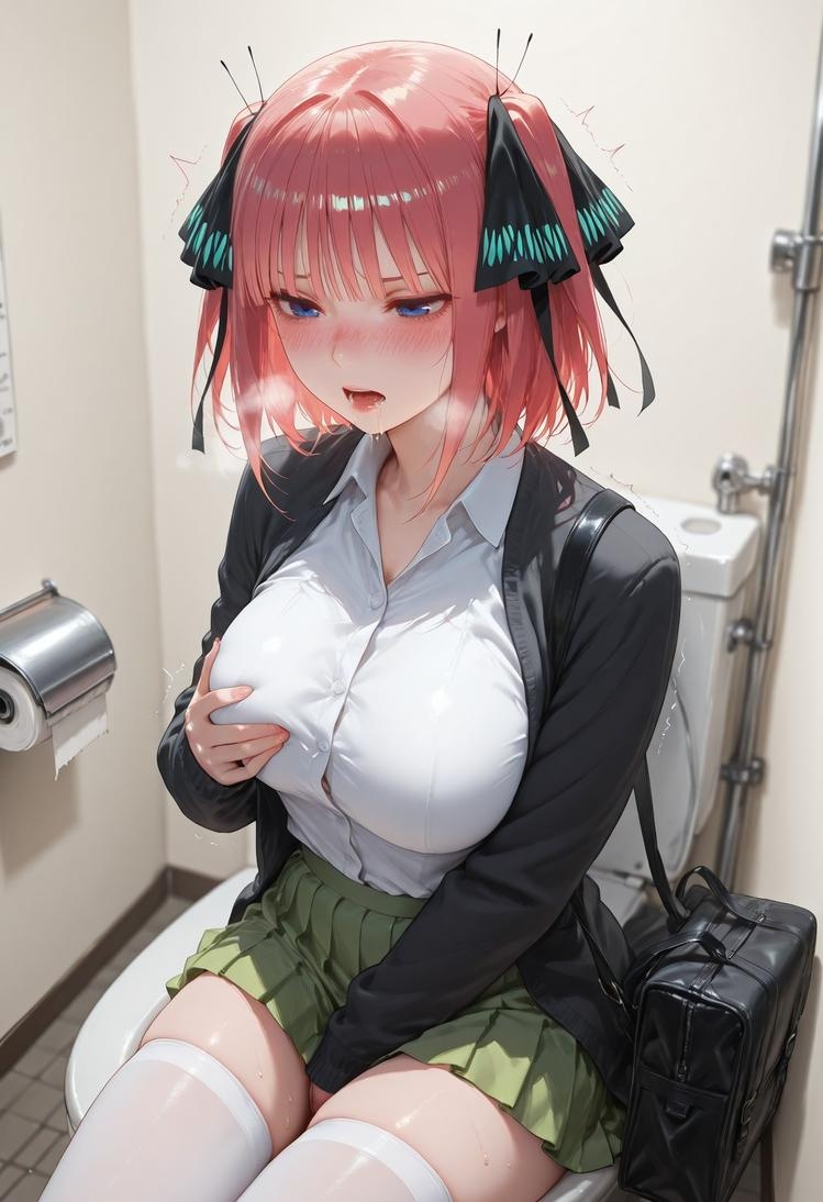 Cô Gái Anime Tạo Bởi AI - 五等分的新娘 中野二乃 痴汉列车：蕾丝 Nội Y Học Sinh 325P