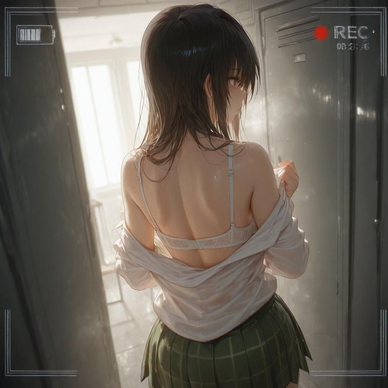 'AI สร้างสาวอนิเมะ - 出包王女 古手川唯: ชุดชั้นในลูกไม้ดำ NTR 126P'