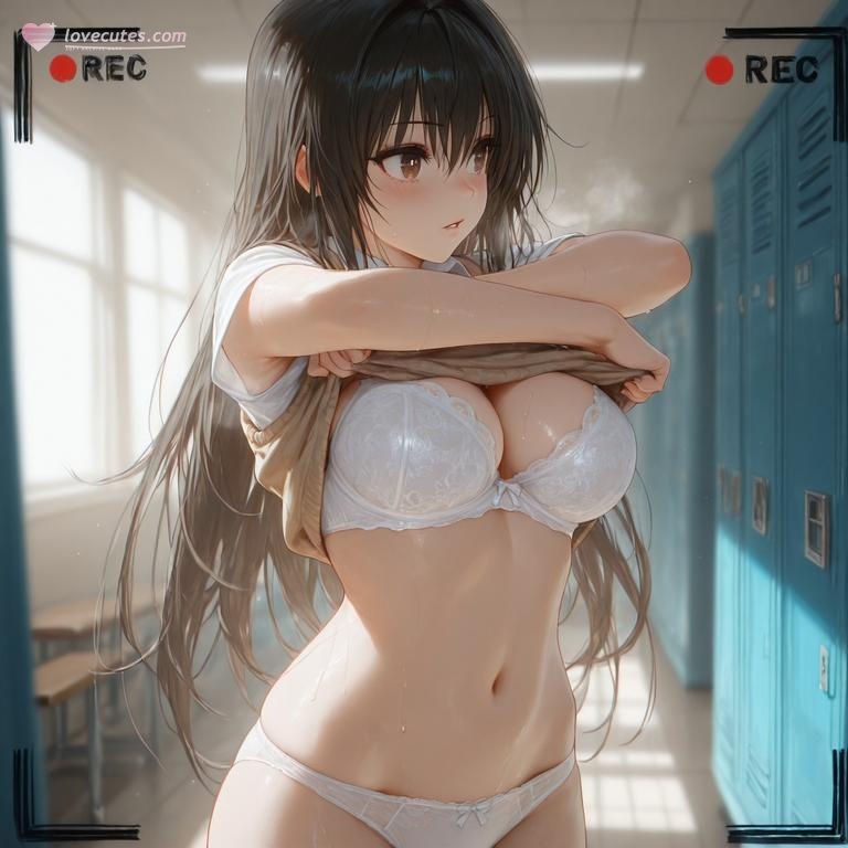 'AI สร้างสาวอนิเมะ - 出包王女 古手川唯: ชุดชั้นในลูกไม้ดำ NTR 126P'