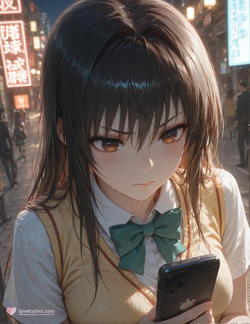 AI Generated Anime Girl - Outbreak Company: Kutsukawa Yui in Black Lace Lingerie NTR 126P