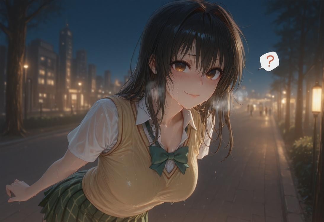 AI Generated Anime Girl - 出包王女 古手川唯：黑丝蕾丝内衣NTR 126P