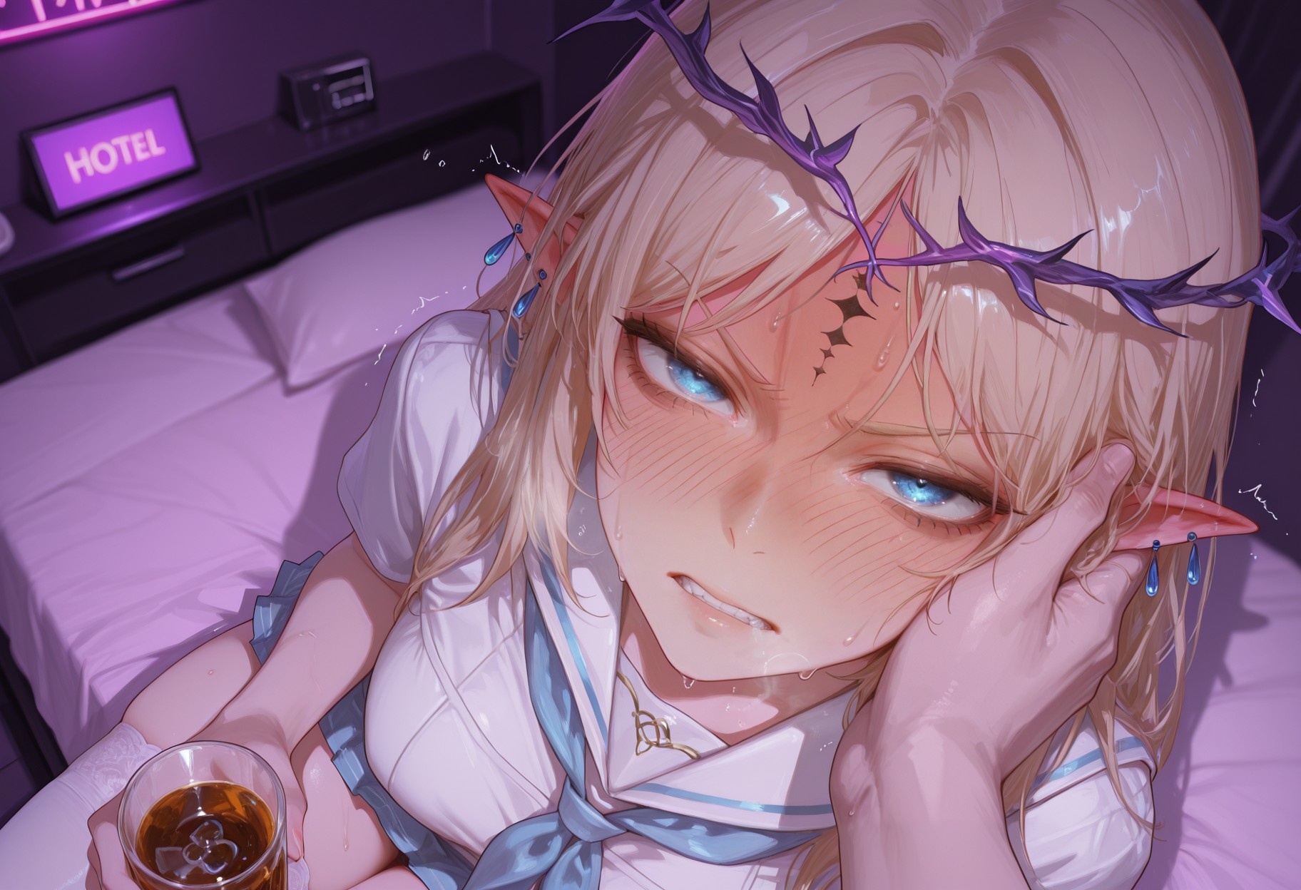 AI Generated Anime Girl - Cartethyia Part 2: White Silk Lace Lingerie Exposed 391P