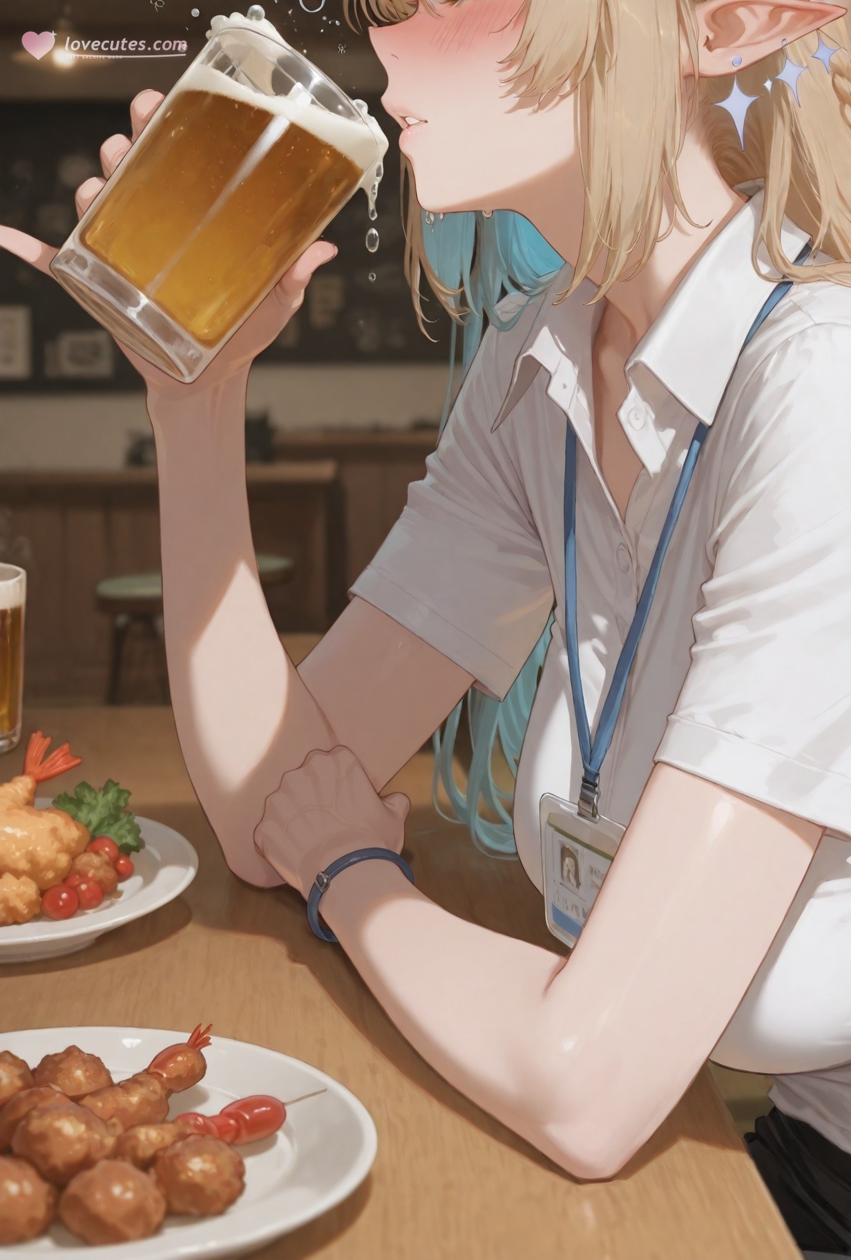 AI 생성 애니메이션 소녀 - 카르테이아: 검은 스타킹 침대 촬영 노출 318P