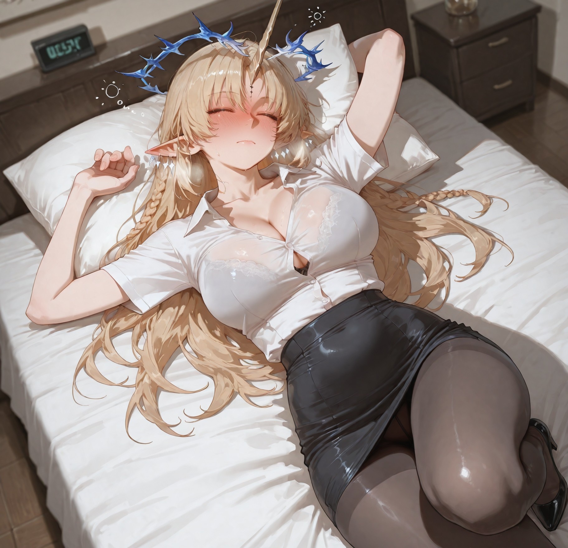 AI Generated Anime Girl - Cartethyia：黑丝床拍露穴 318P