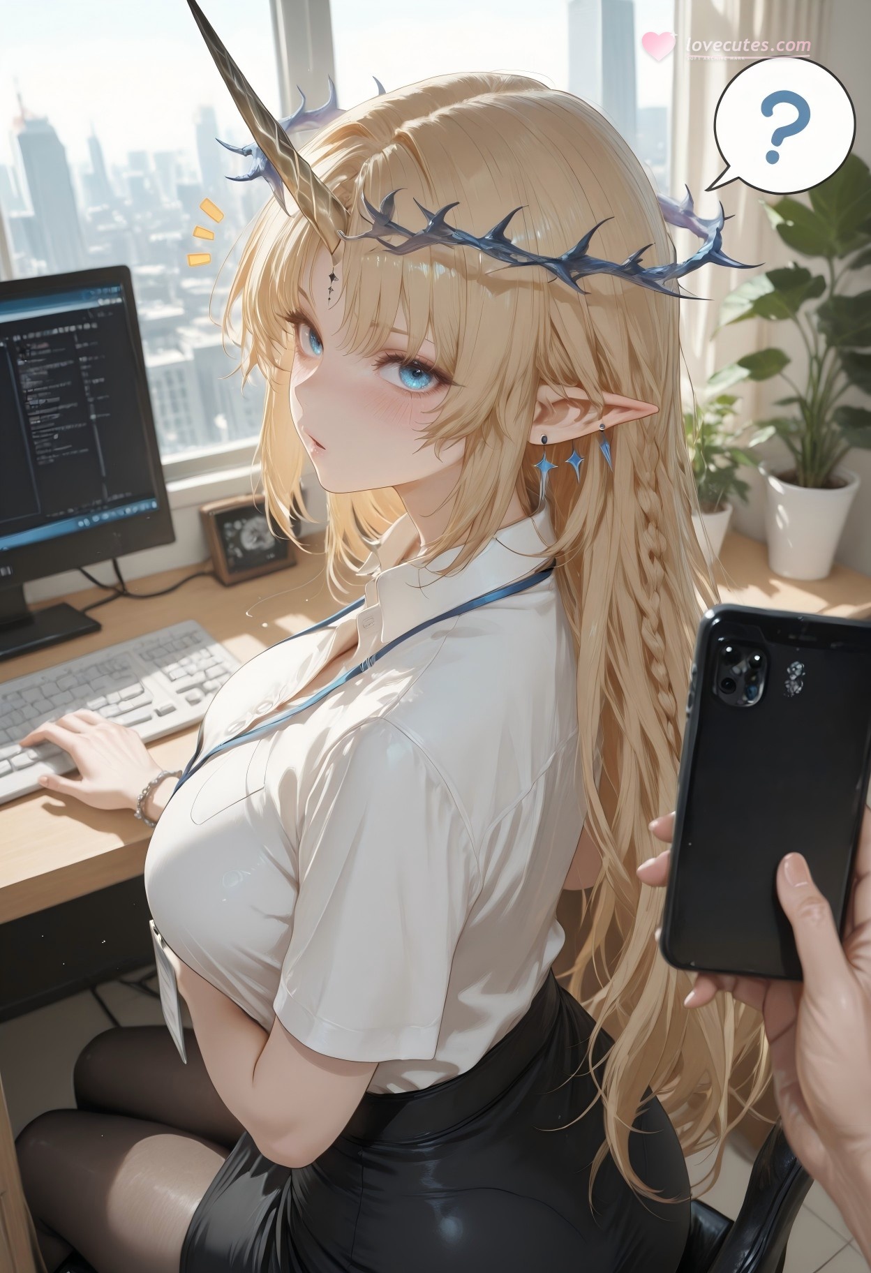 AI 生成的動漫女孩 - Cartethyia：黑絲床拍露穴 318P