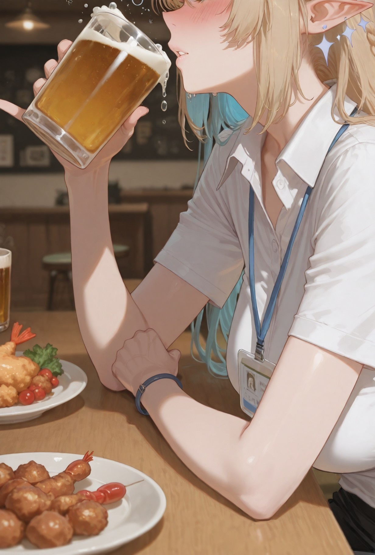 AI 생성 애니메이션 소녀 - 카르테이아: 검은 스타킹 침대 촬영 노출 318P
