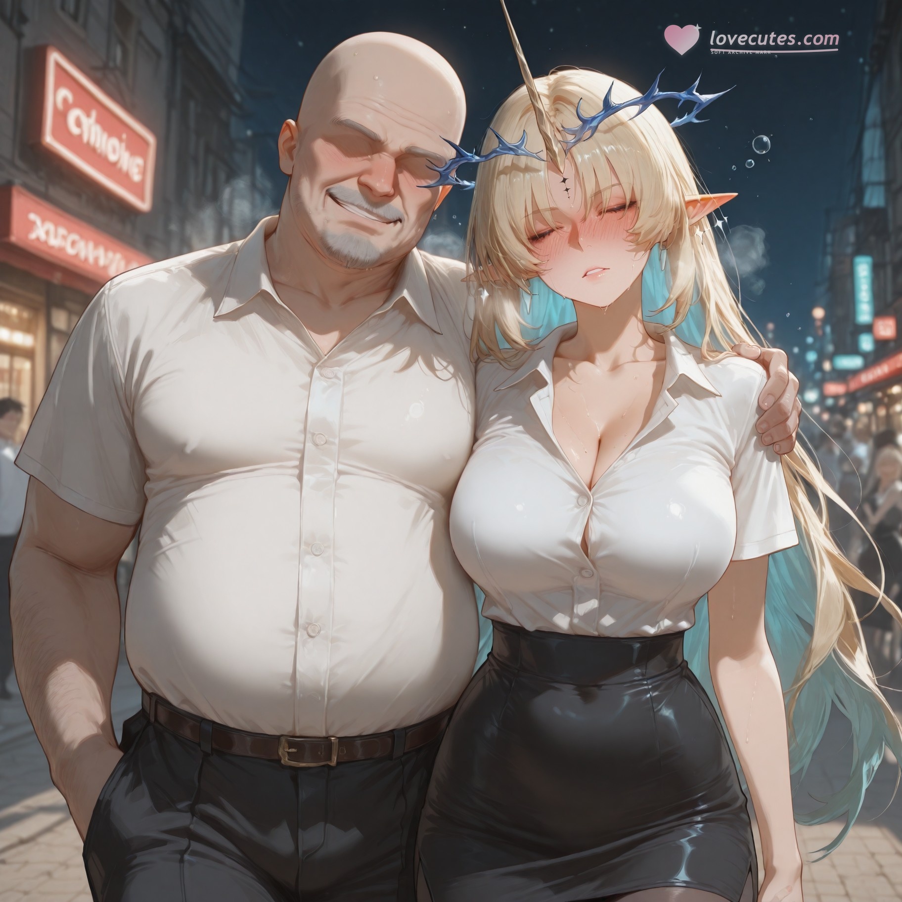 AI 생성 애니메이션 소녀 - 카르테이아: 검은 스타킹 침대 촬영 노출 318P