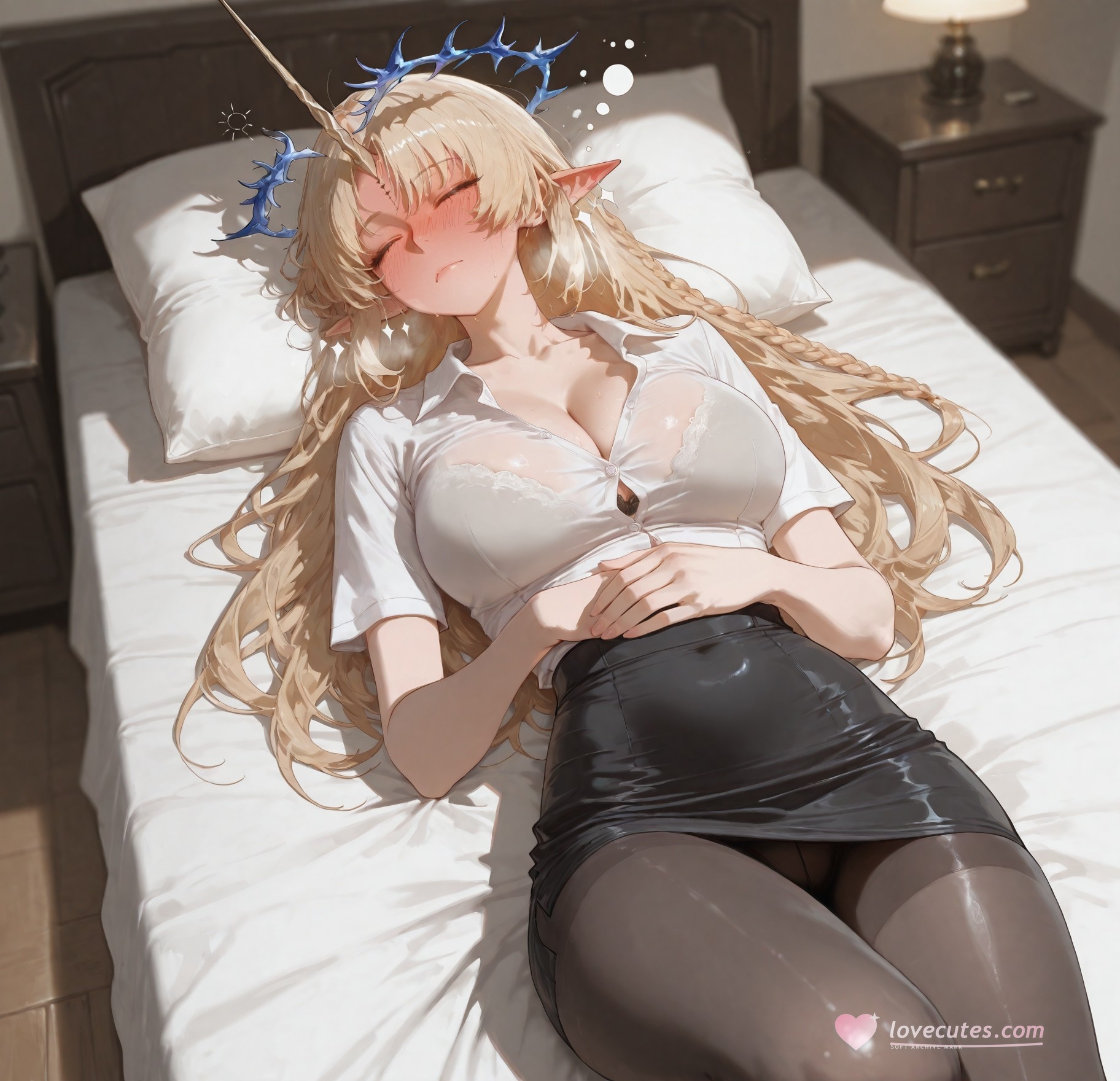 AI Generated Anime Girl - Cartethyia：黑丝床拍露穴 318P