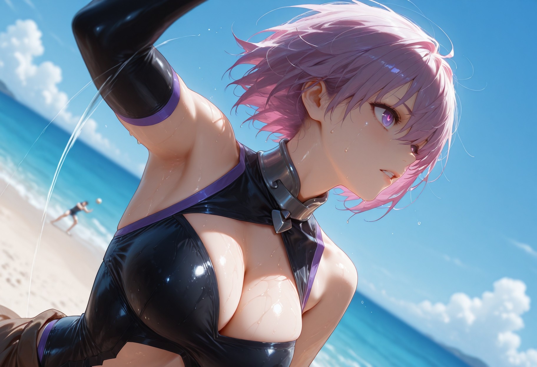 AI สร้างอนิเมะสาว - Fate·Grand Order 玛修·基列莱特: ชุดว่ายน้ำรัดรูป 333P